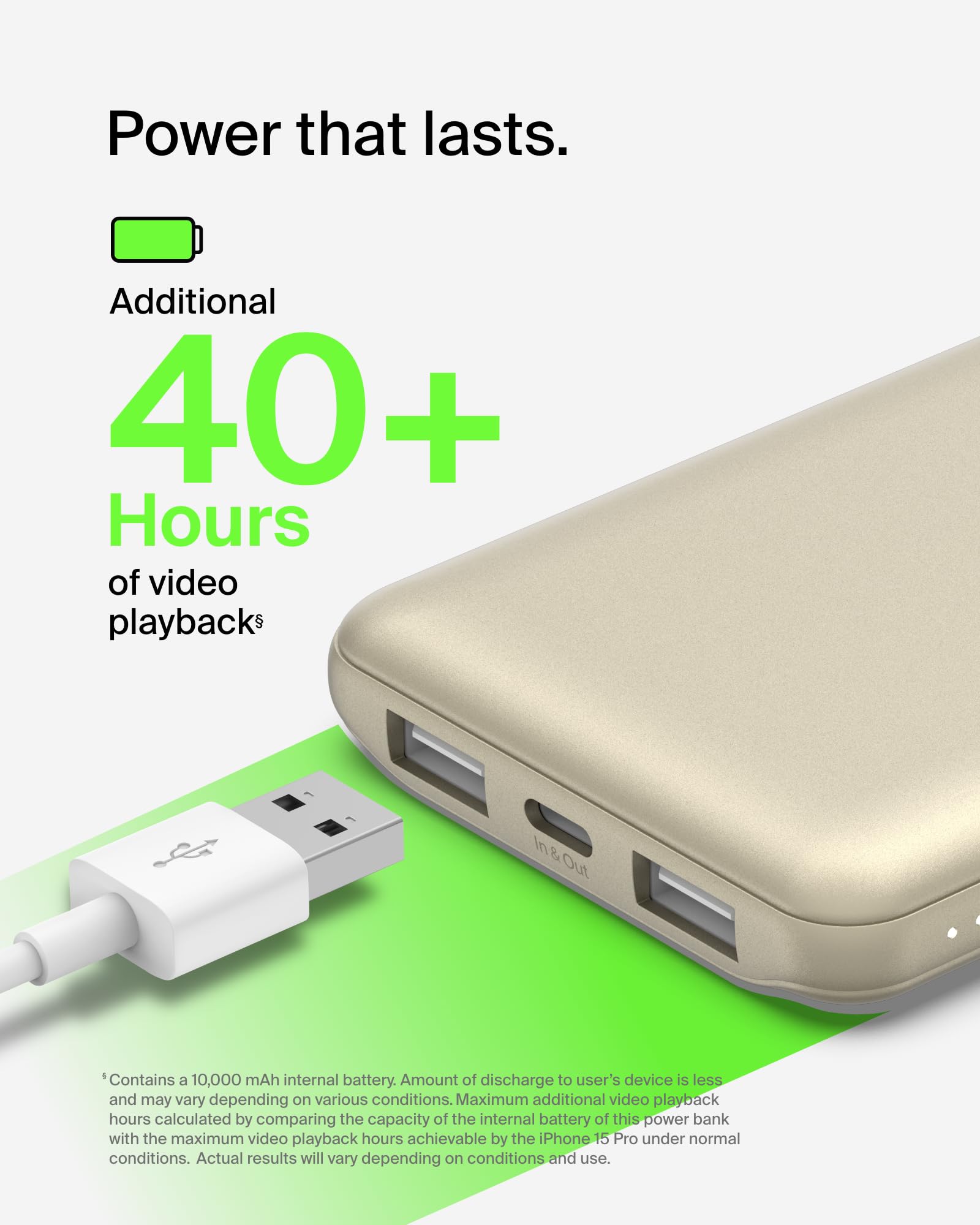 Foto 4 | Cargador Portátil Belkin Usb-c Power Bank De 10.000 Mah Con 3 Puertos - Venta Internacional.