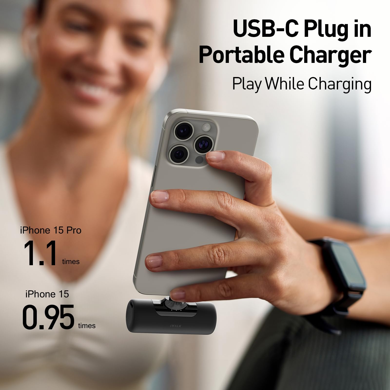 Foto 4 pulgar | Cargador Portátil Iwalk Power Bank De 4500 Mah Para Iphone 15/16 - Venta Internacional.