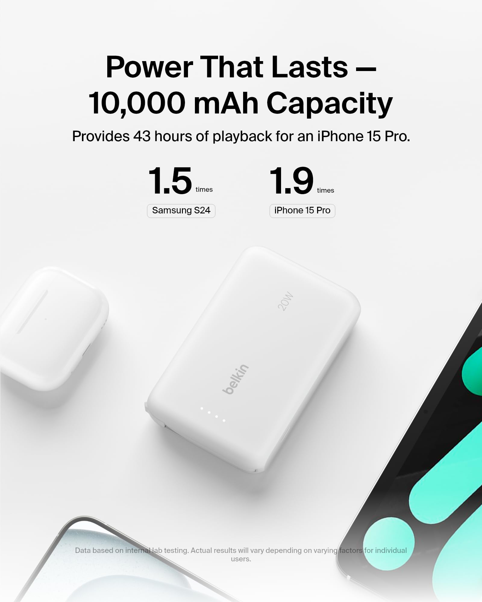 Foto 4 pulgar | Batería Externa Belkin 10k Pd 20w Con Cable Integrado Para Iphone - Venta Internacional.
