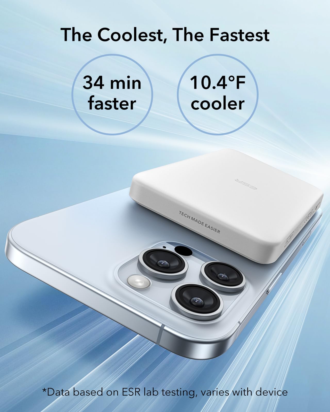 Foto 2 | Batería Externa Esr Magsafe De 10.000 Mah Y 15 W Para Iphone, Color Blanco - Venta Internacional.