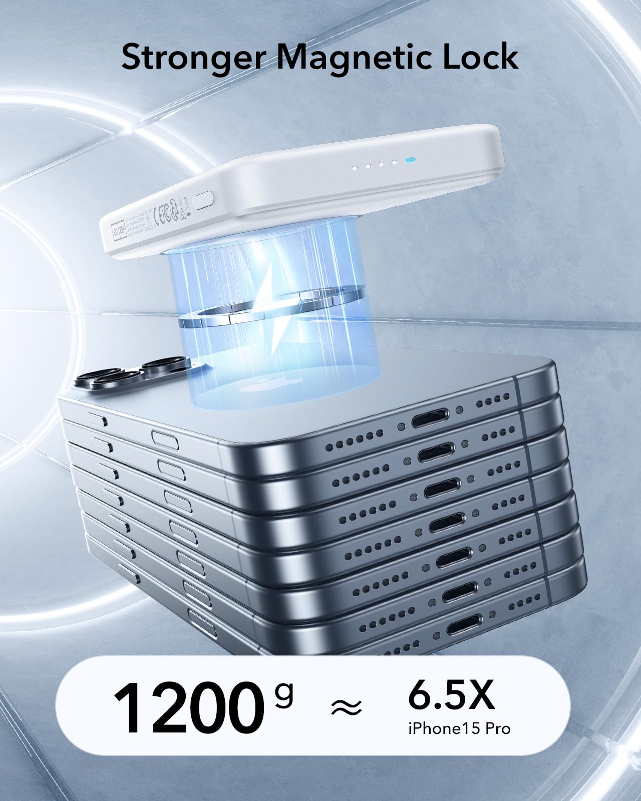 Foto 6 pulgar | Batería Externa Esr Magsafe De 10.000 Mah Y 15 W Para Iphone, Color Blanco - Venta Internacional.