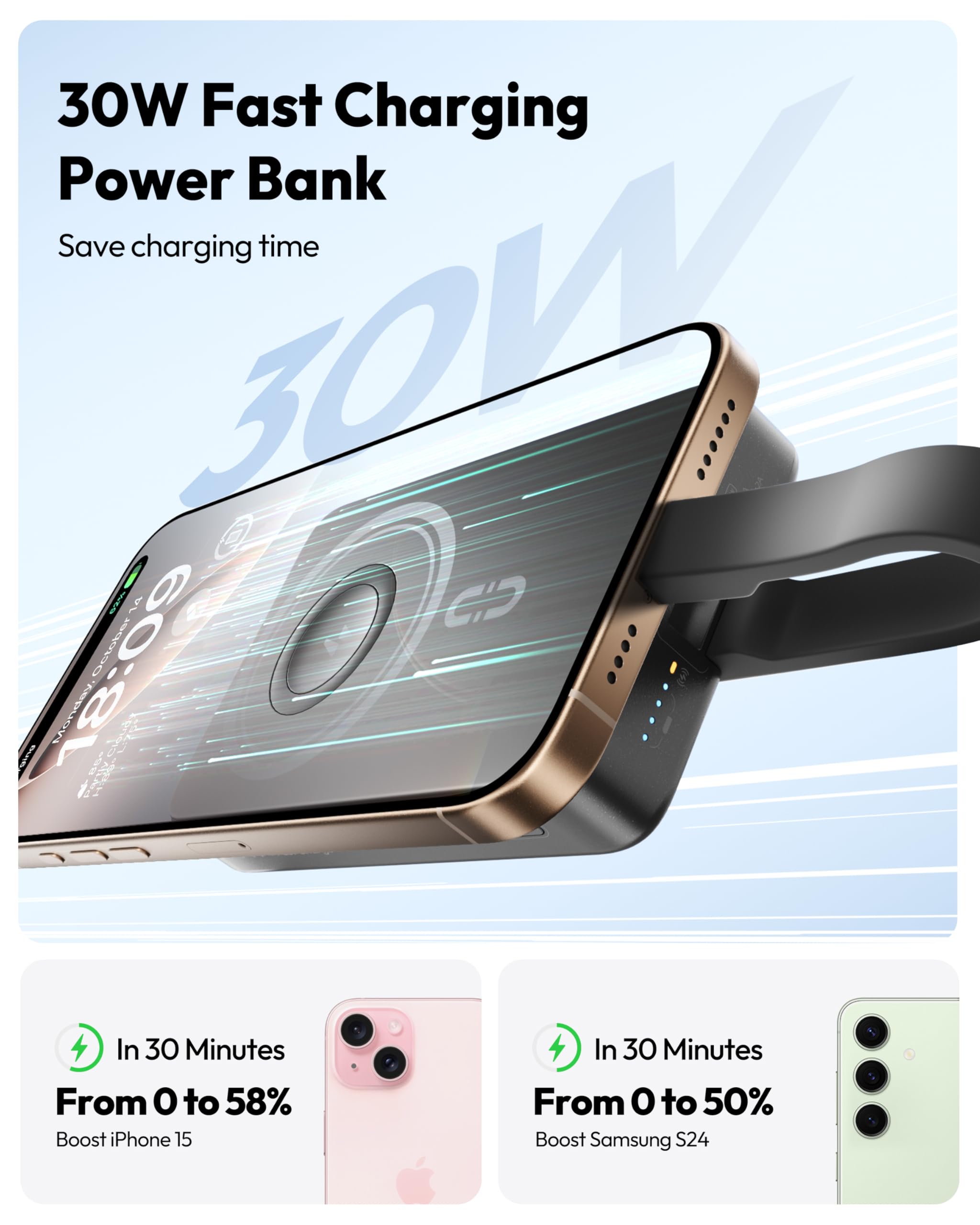 Foto 3 pulgar | Power Bank Romoss Magnetic 10000 Mah 30 W Pd Con Cargador Inalámbrico - Venta Internacional.
