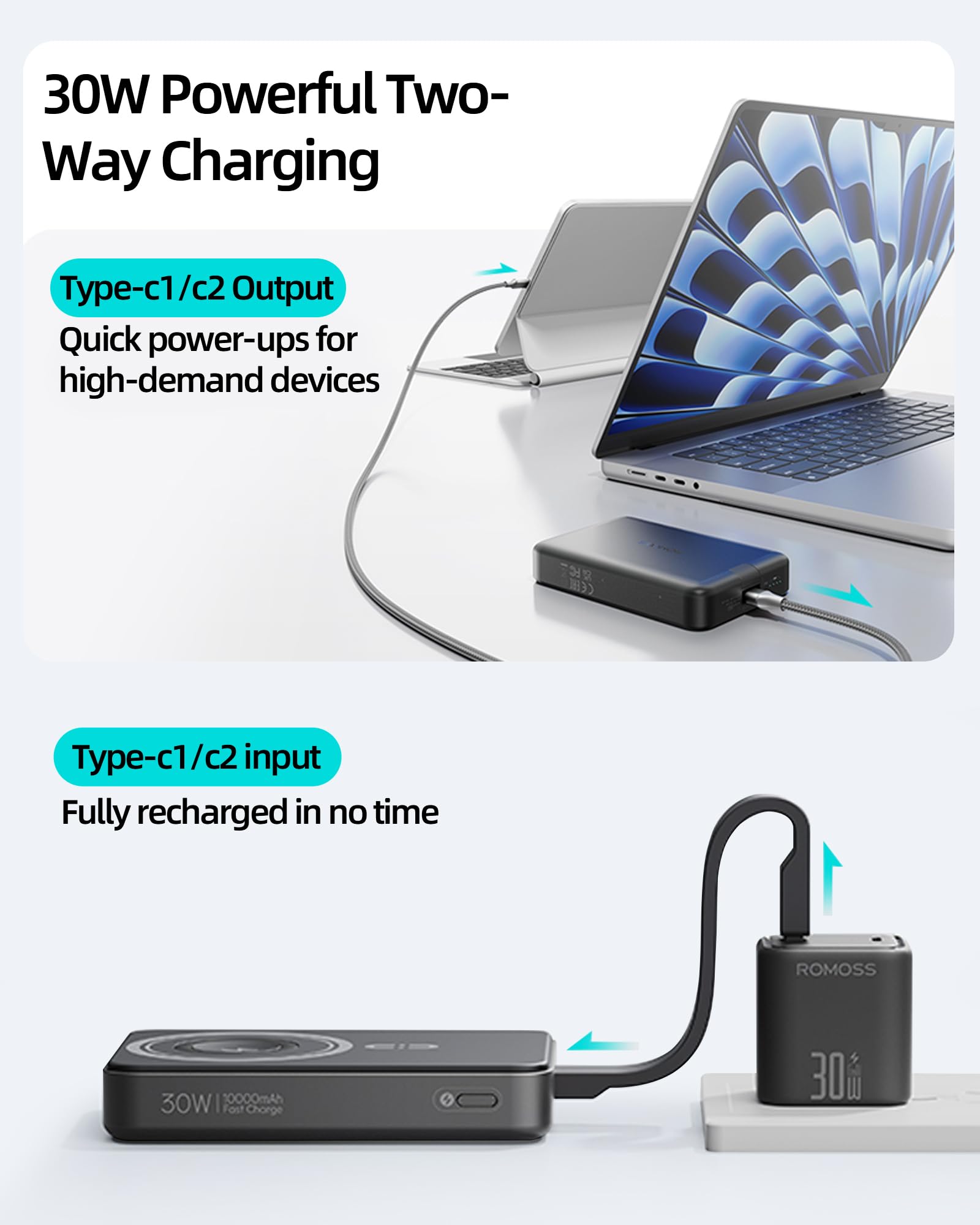 Foto 7 pulgar | Power Bank Romoss Magnetic 10000 Mah 30 W Pd Con Cargador Inalámbrico - Venta Internacional.