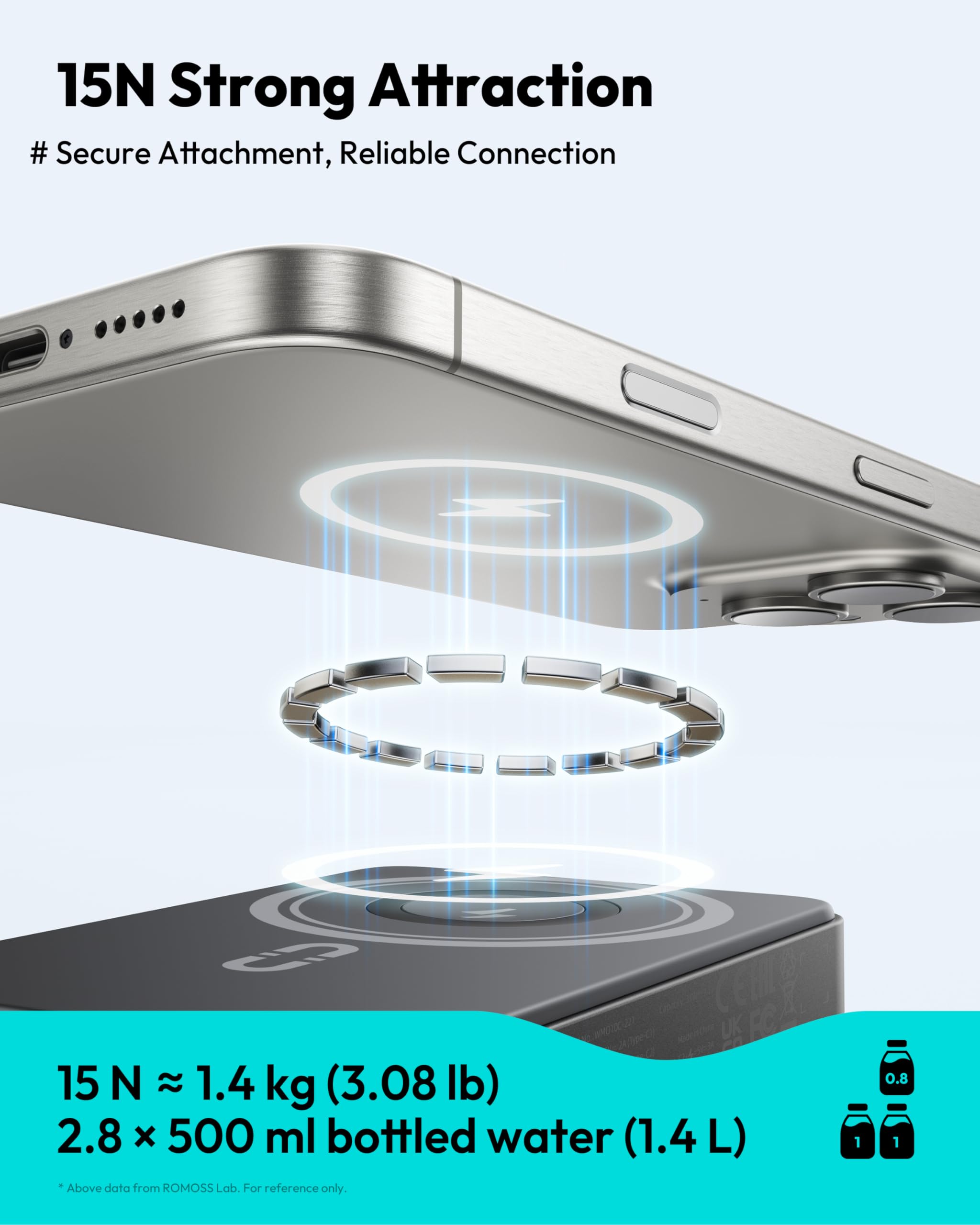 Foto 7 | Power Bank Romoss Magnetic 10000 Mah 30 W Pd Con Cargador Inalámbrico - Venta Internacional.
