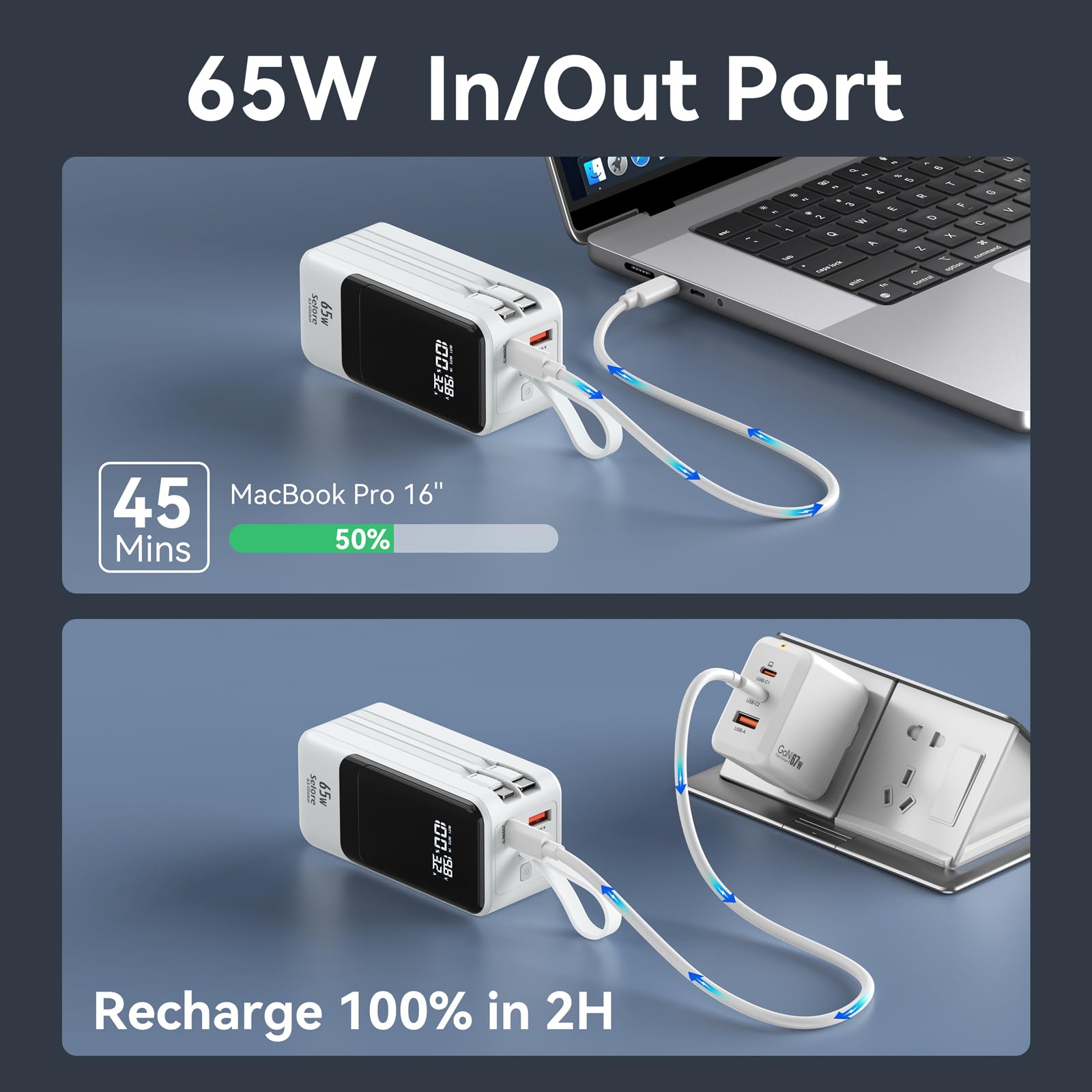Foto 3 pulgar | Cargador Portátil Power Bank 65w Selore&s-global 18400mah - Venta Internacional.
