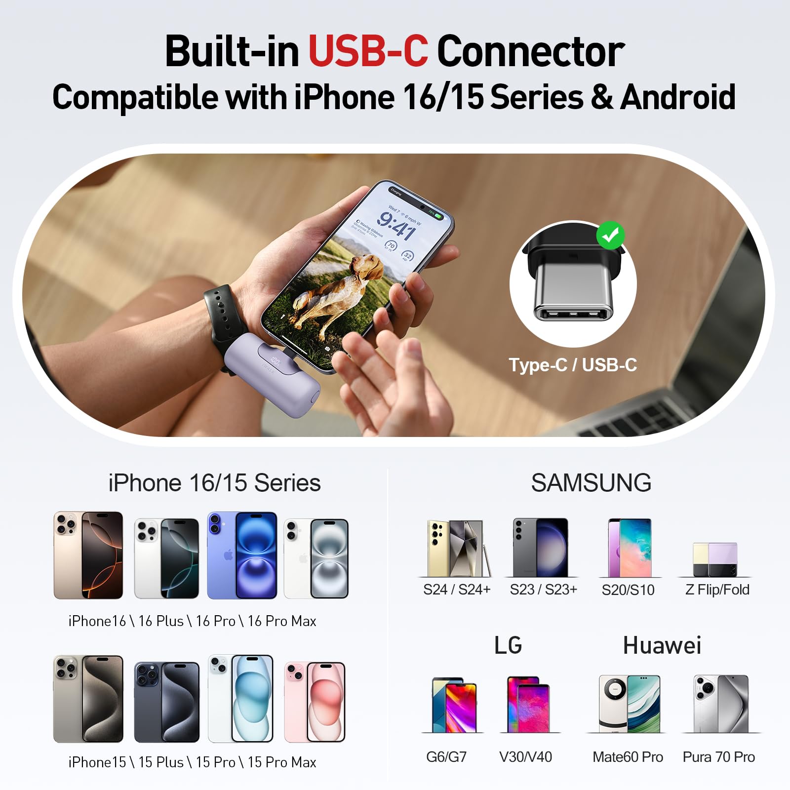 Foto 4 pulgar | Cargador Portátil Iwalk 5500 Mah 22,5 W De Carga Rápida Morado - Venta Internacional.