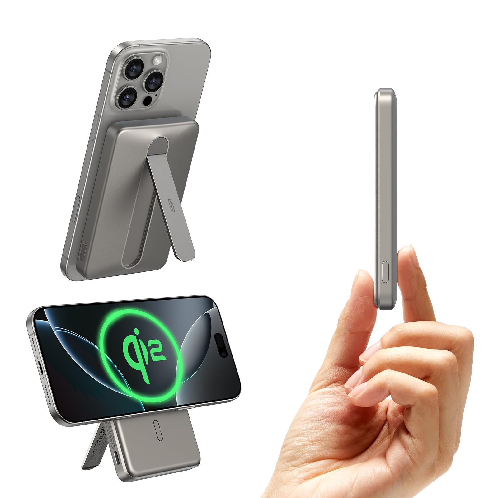 Foto 2 pulgar | Power Bank Esr Magsafe De 5000 Mah Con Soporte Para Iphone - Venta Internacional.