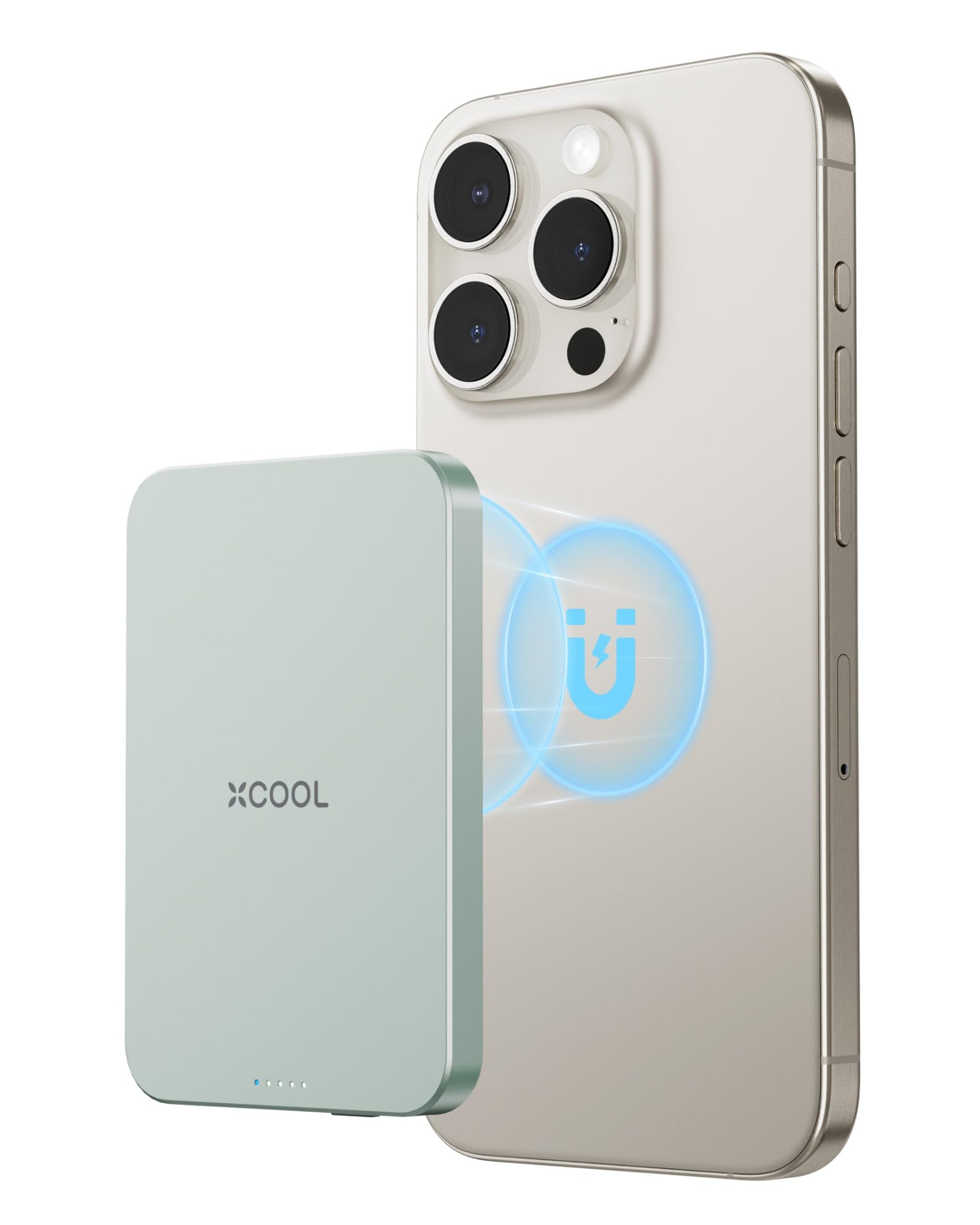 Foto 2 pulgar | Cargador Magnético Para Teléfono Xcool 5000 Mah Power Bank, Color Verde - Venta Internacional.