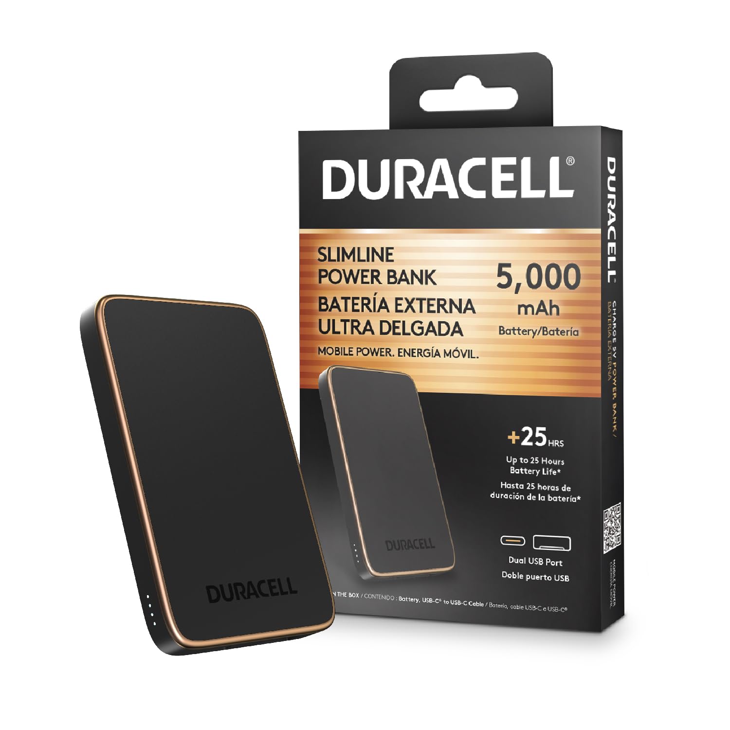 Foto 3 | Batería Externa Duracell Charge De 5 V, 5000 Mah, Con Usb-c Y Usb-a, Color Negro - Venta Internacional.