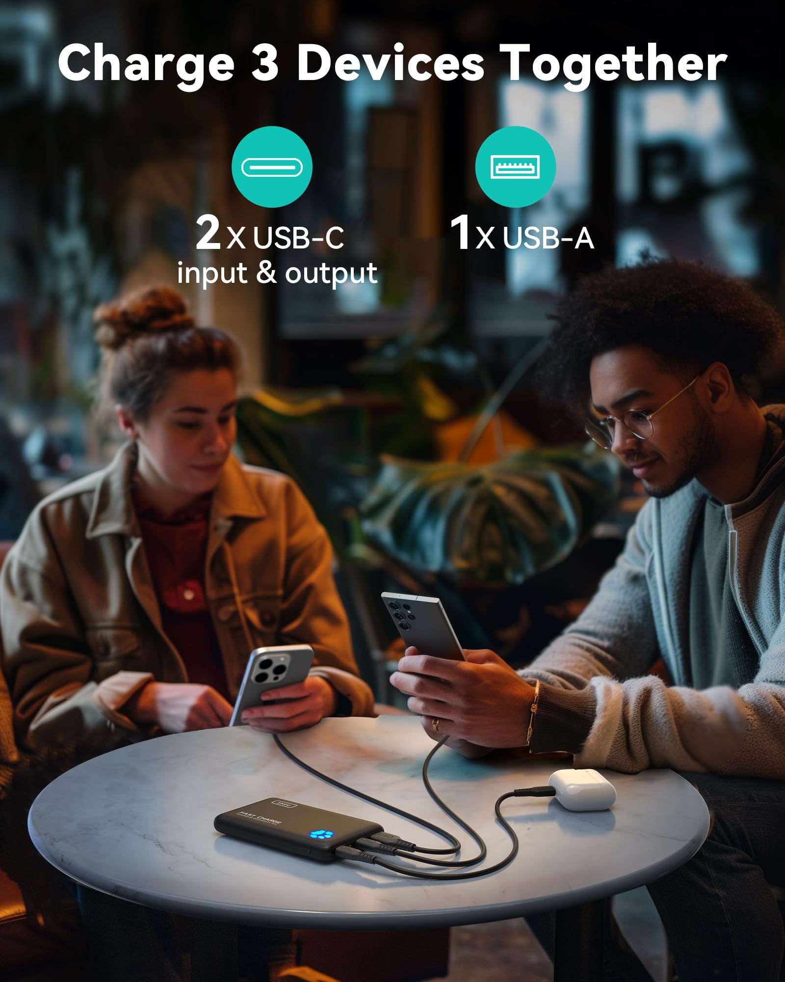 Foto 5 | Cargador Portátil Iniu De 10000 Mah, 22,5 W, Delgado, Power Bank, Blanco - Venta Internacional.