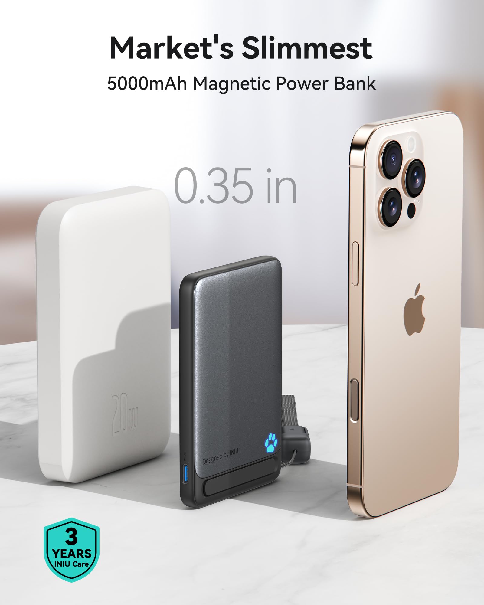 Foto 3 pulgar | Cargador Portátil Iniu Magnetic Power Bank De 5000 Mah Y 20 W - Venta Internacional.
