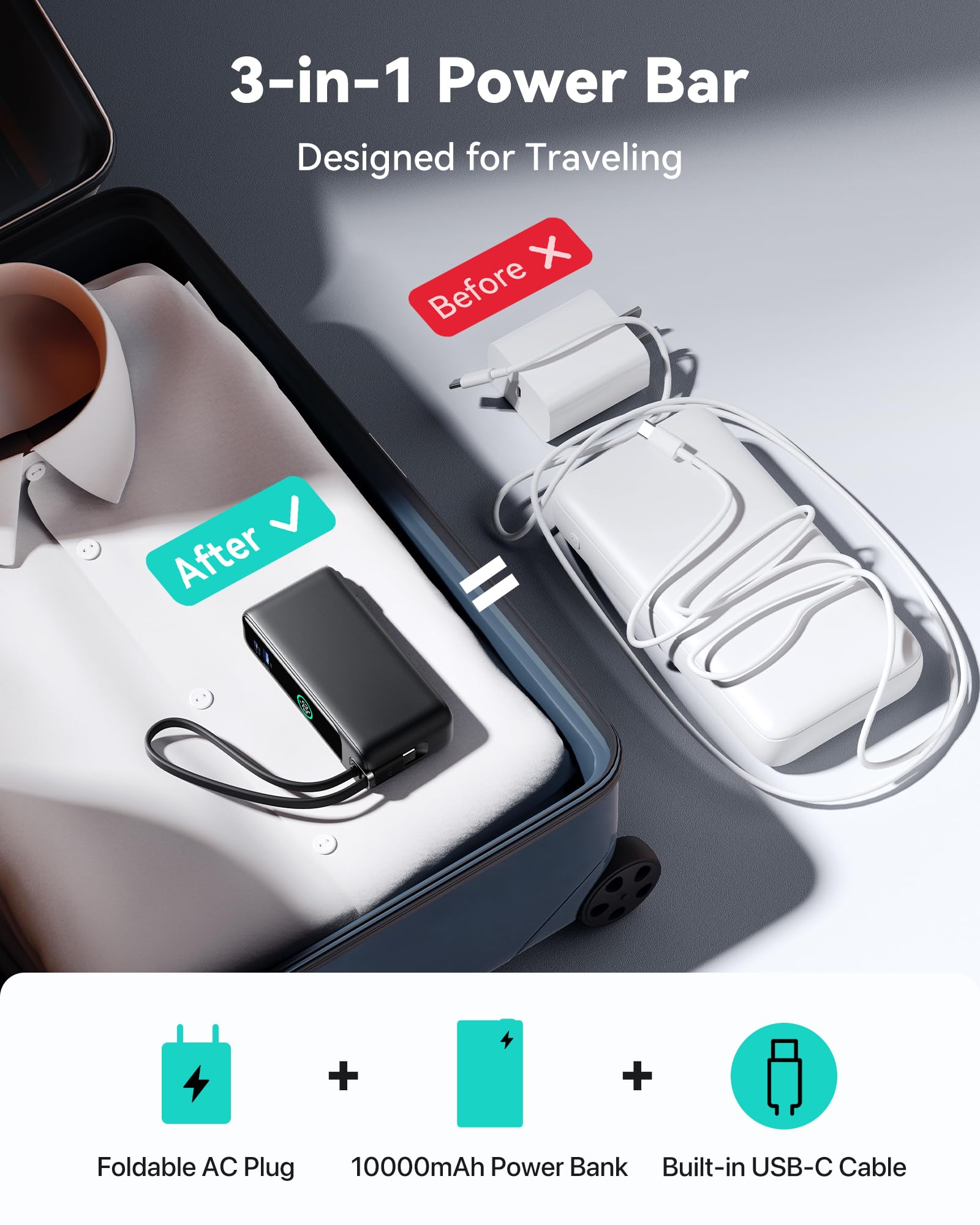 Foto 3 pulgar | Cargador Portátil Iniu Power Bank De 10000 Mah, Carga Rápida Pd De 30 W - Venta Internacional.