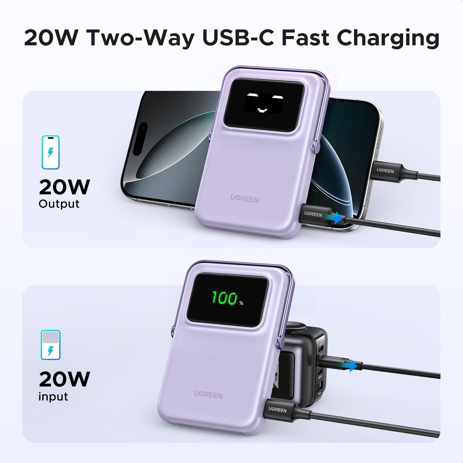 Foto 3 | Cargador Portátil Ugreen Uno De 10000 Mah Con Banco De Energía Inalámbrico - Venta Internacional.