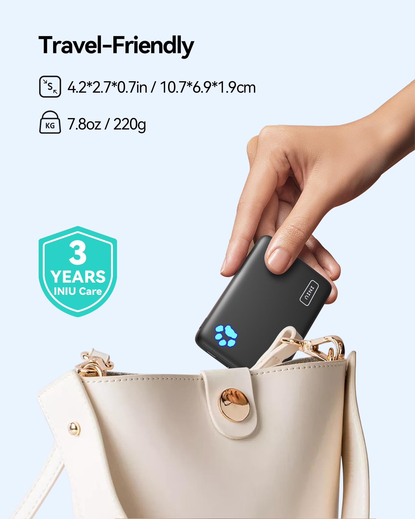 Foto 7 | Cargador Portátil Iniu 10000 Mah 30w Banco De Energía Magnético - Venta Internacional.