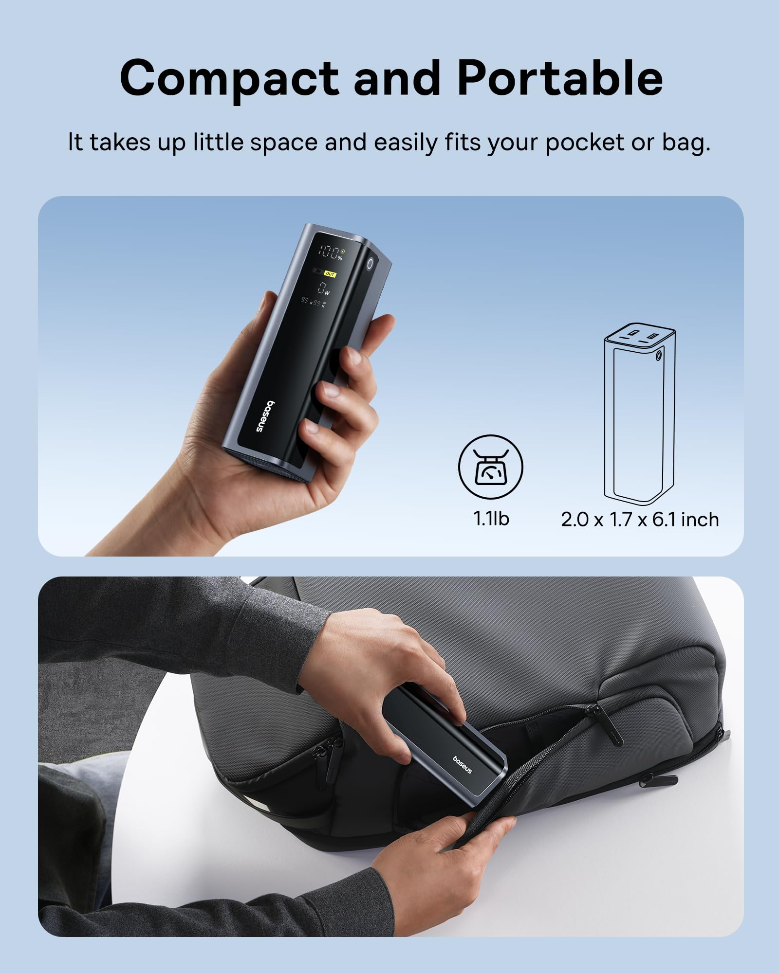 Foto 7 pulgar | Banco De Energía Baseus 145 W 20,800 Mah Con 4 Puertos Para Macbook - Venta Internacional.
