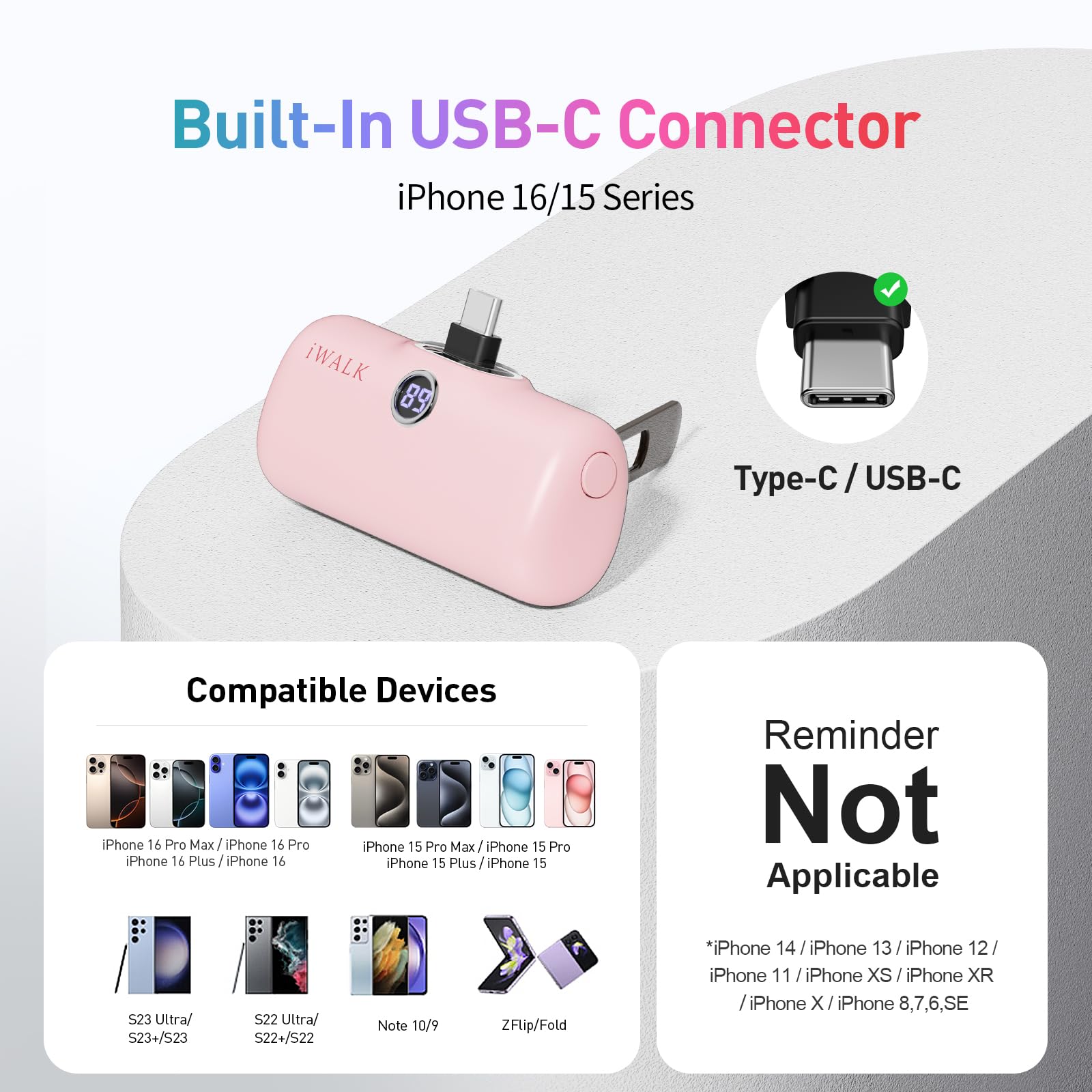 Foto 5 pulgar | Cargador Portátil Iwalk 5000 Mah Con 20 W Pd Para Iphone 15/16 - Venta Internacional.