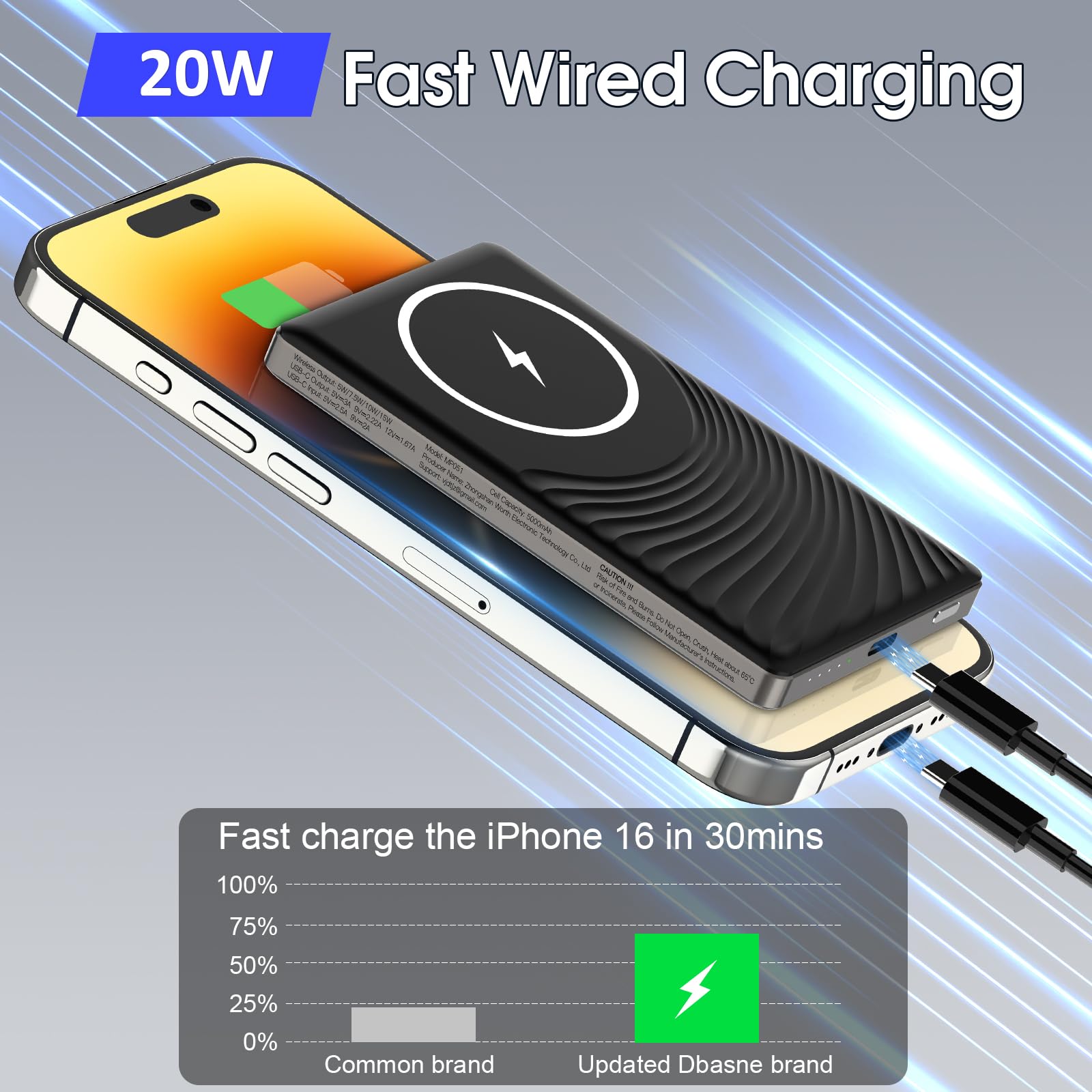 Foto 4 pulgar | Cargador Portátil Dbasne Magnético De 5.000 Mah Para Iphone - Venta Internacional.