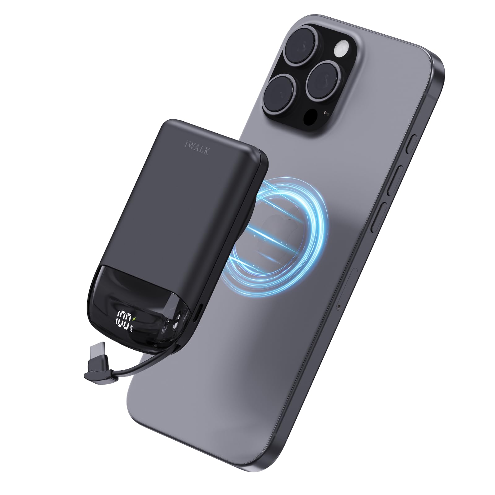 Foto 2 pulgar | Cargador Portátil Iwalk 10,000mah Magnetic Power Bank Negro - Venta Internacional.