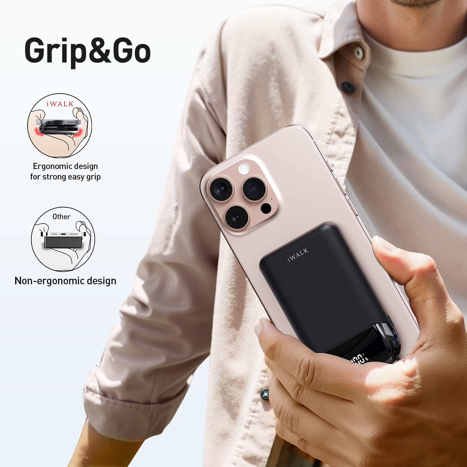 Foto 7 pulgar | Cargador Portátil Iwalk 10,000mah Magnetic Power Bank Negro - Venta Internacional.
