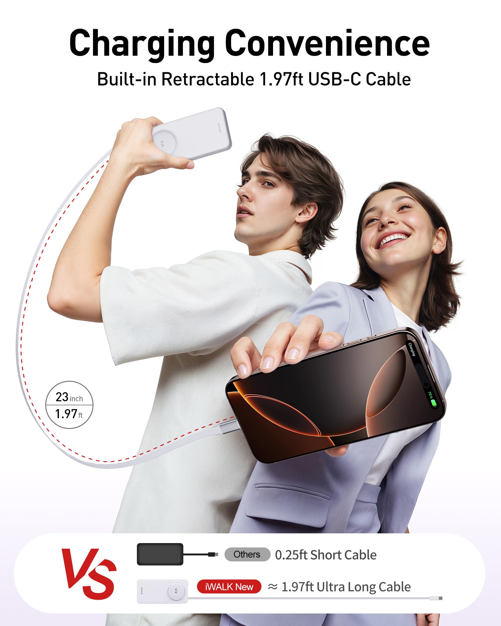 Foto 7 pulgar | Cargador Portátil Iwalk De 10000 Mah Con Carga Rápida Pd De 30 W, Color Blanco - Venta Internacional.