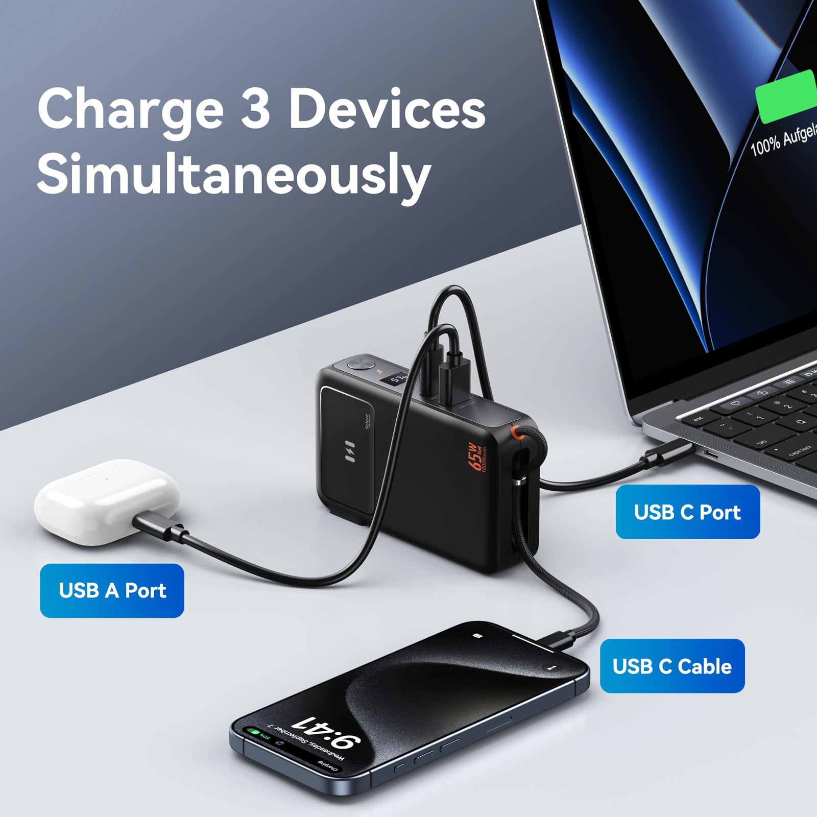 Foto 6 pulgar | Cargador Portátil Selore&s-global 3 En 1 De 10.000 Mah Para Iphone - Venta Internacional.