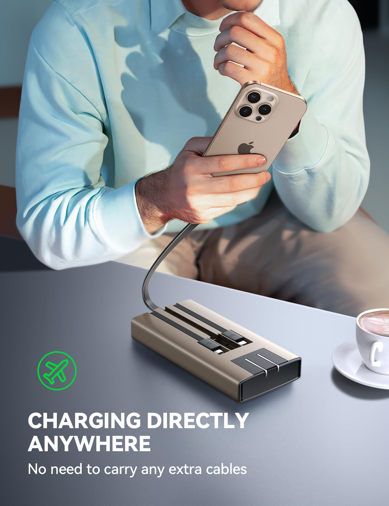 Foto 3 | Cargador Portátil Joyroom Power Bank De 10000 Mah Con Cables Integrados - Venta Internacional.
