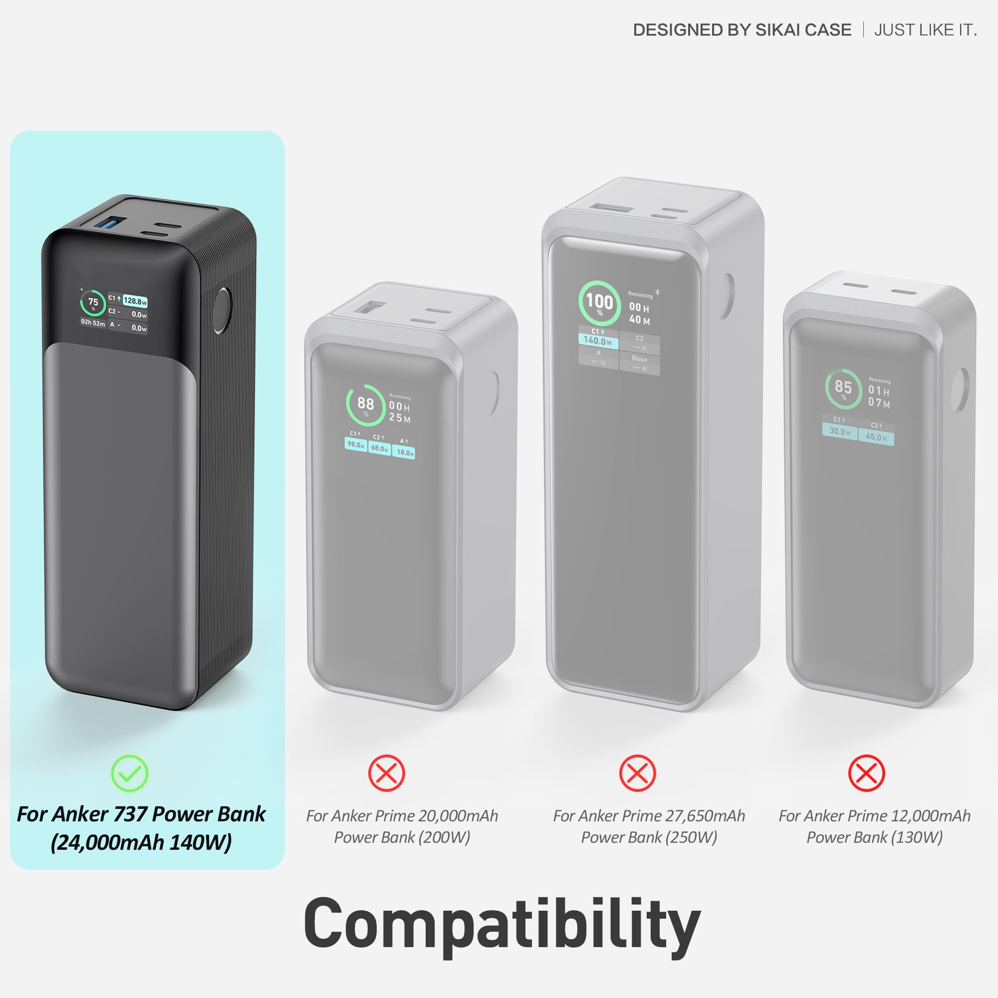 Foto 3 pulgar | Funda De Silicona Para Batería Externa Anker 737 De 24 000 Mah Con Ranura Sd/sim - Venta Internacional.