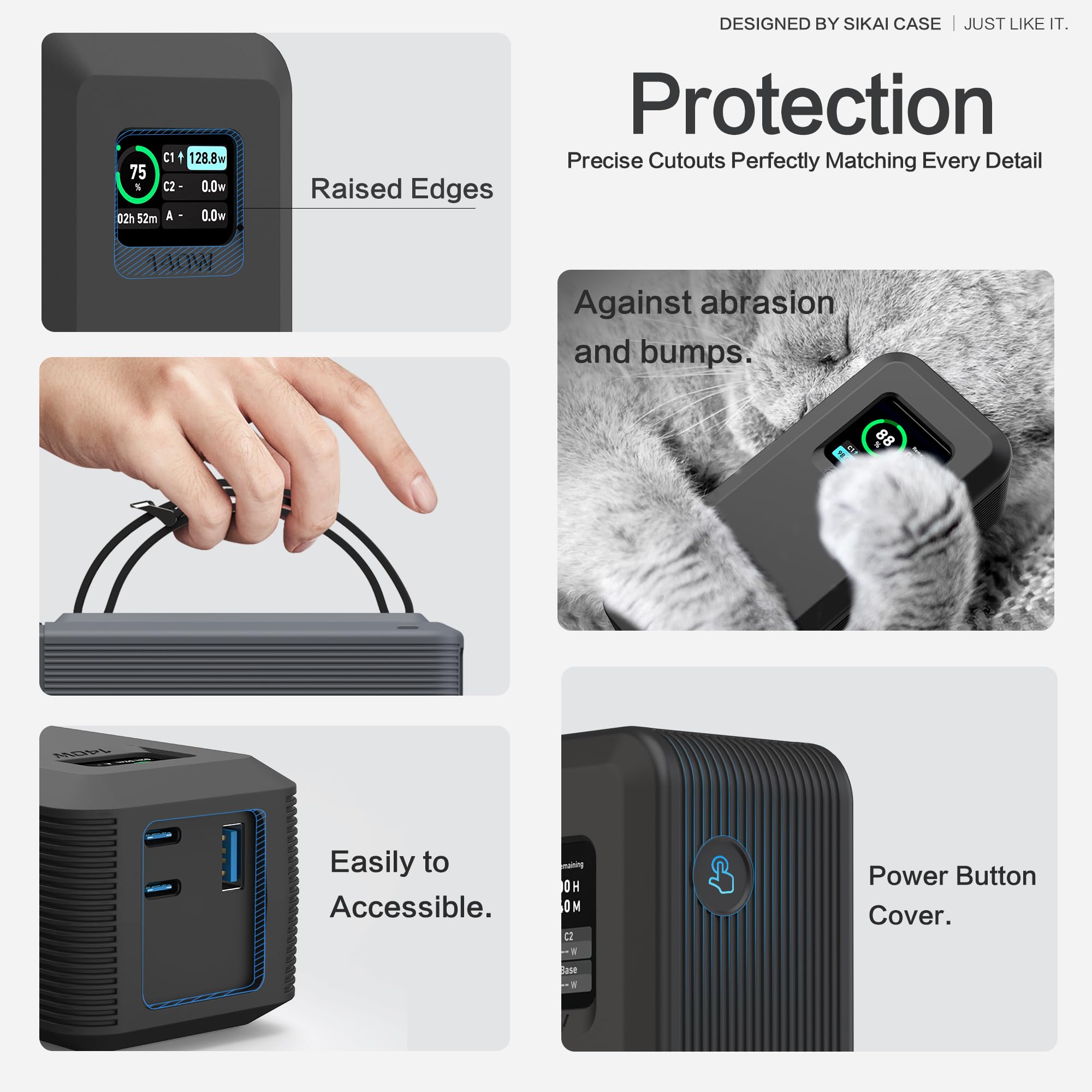 Foto 4 pulgar | Funda De Silicona Para Batería Externa Anker 737 De 24 000 Mah Con Ranura Sd/sim - Venta Internacional.