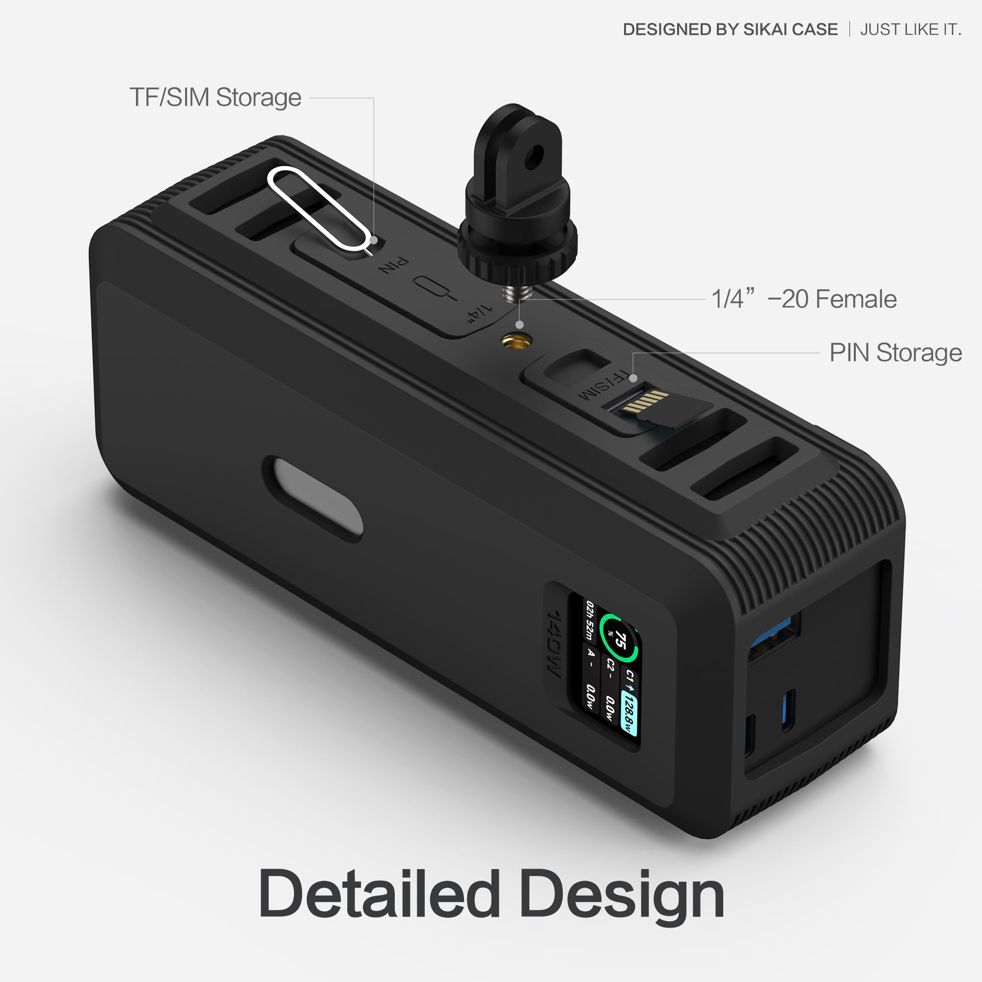 Foto 6 pulgar | Funda De Silicona Para Batería Externa Anker 737 De 24 000 Mah Con Ranura Sd/sim - Venta Internacional.