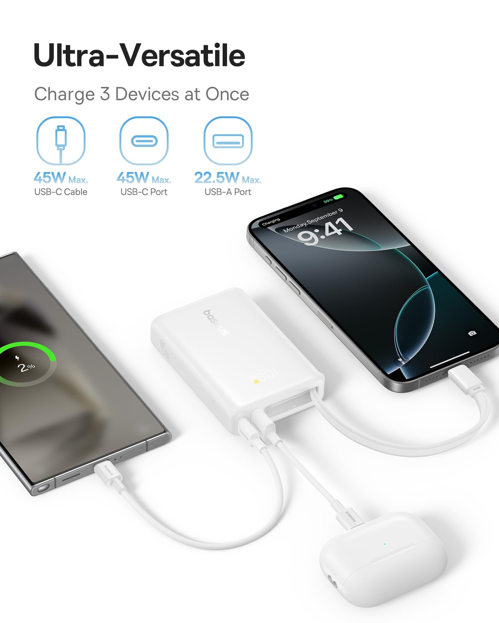 Foto 6 pulgar | Banco De Energía Baseus Picogo De 10000 Mah, 45 W, 3 Salidas Con Cable Usb-c - Venta Internacional.