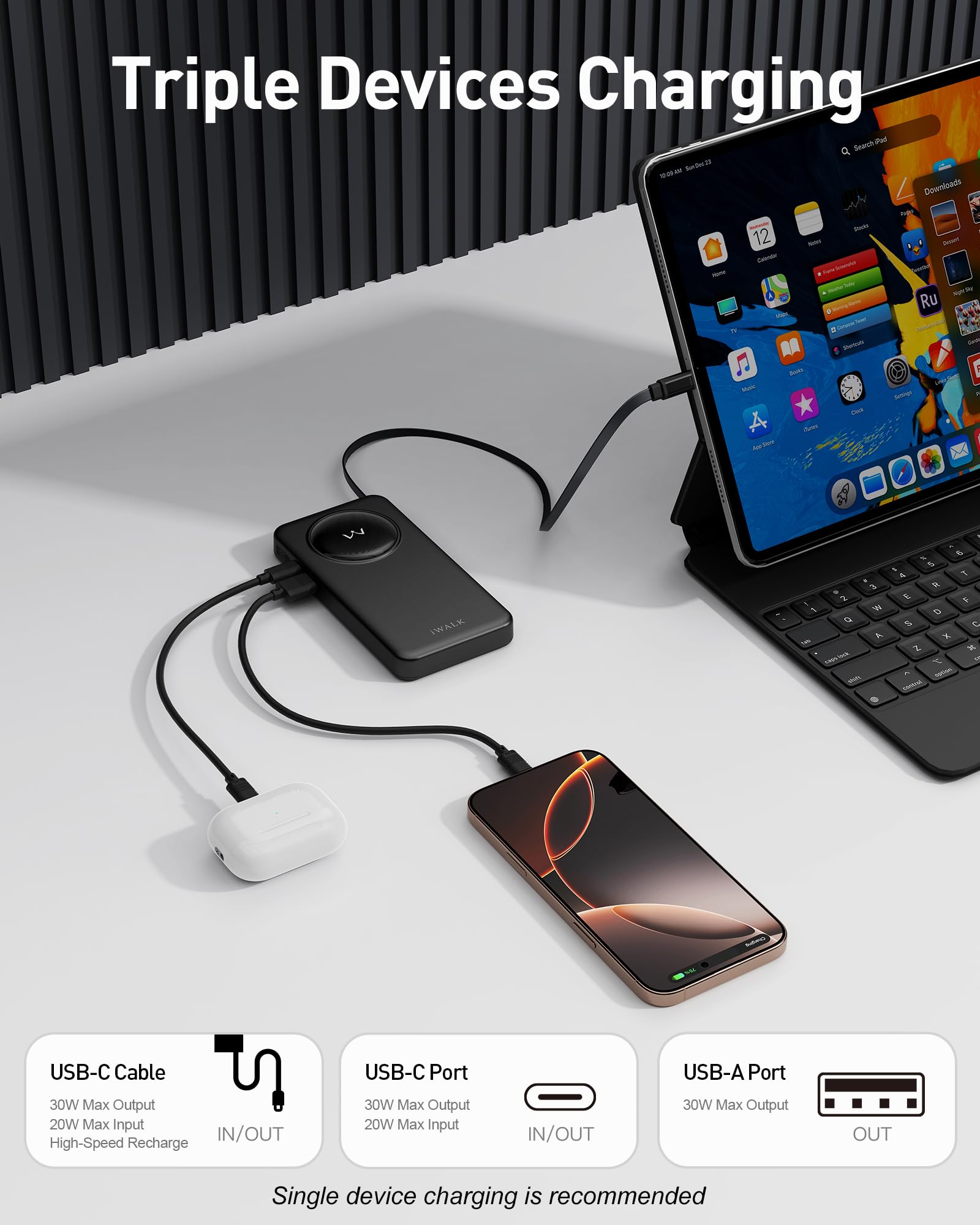 Foto 5 | Cargador Portátil Iwalk De 10000 Mah Con Carga Rápida Pd De 30 W - Venta Internacional.