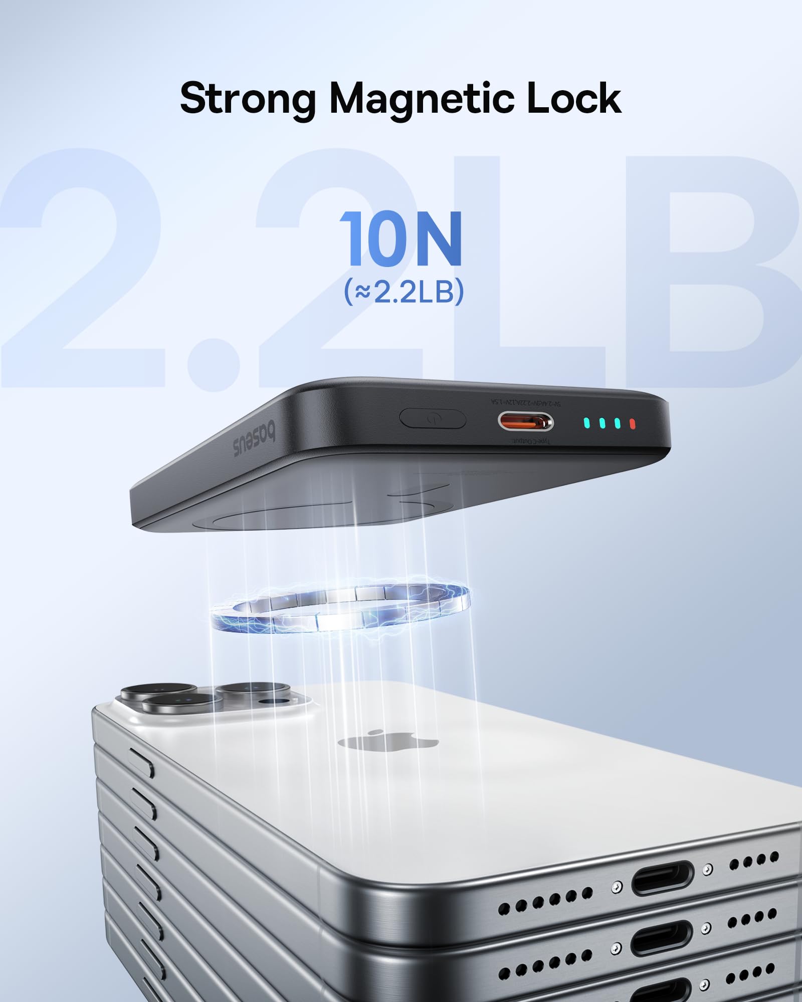 Foto 2 | Cargador Portátil Baseus Magsafe 10,000mah 20w Para Iphone - Venta Internacional.