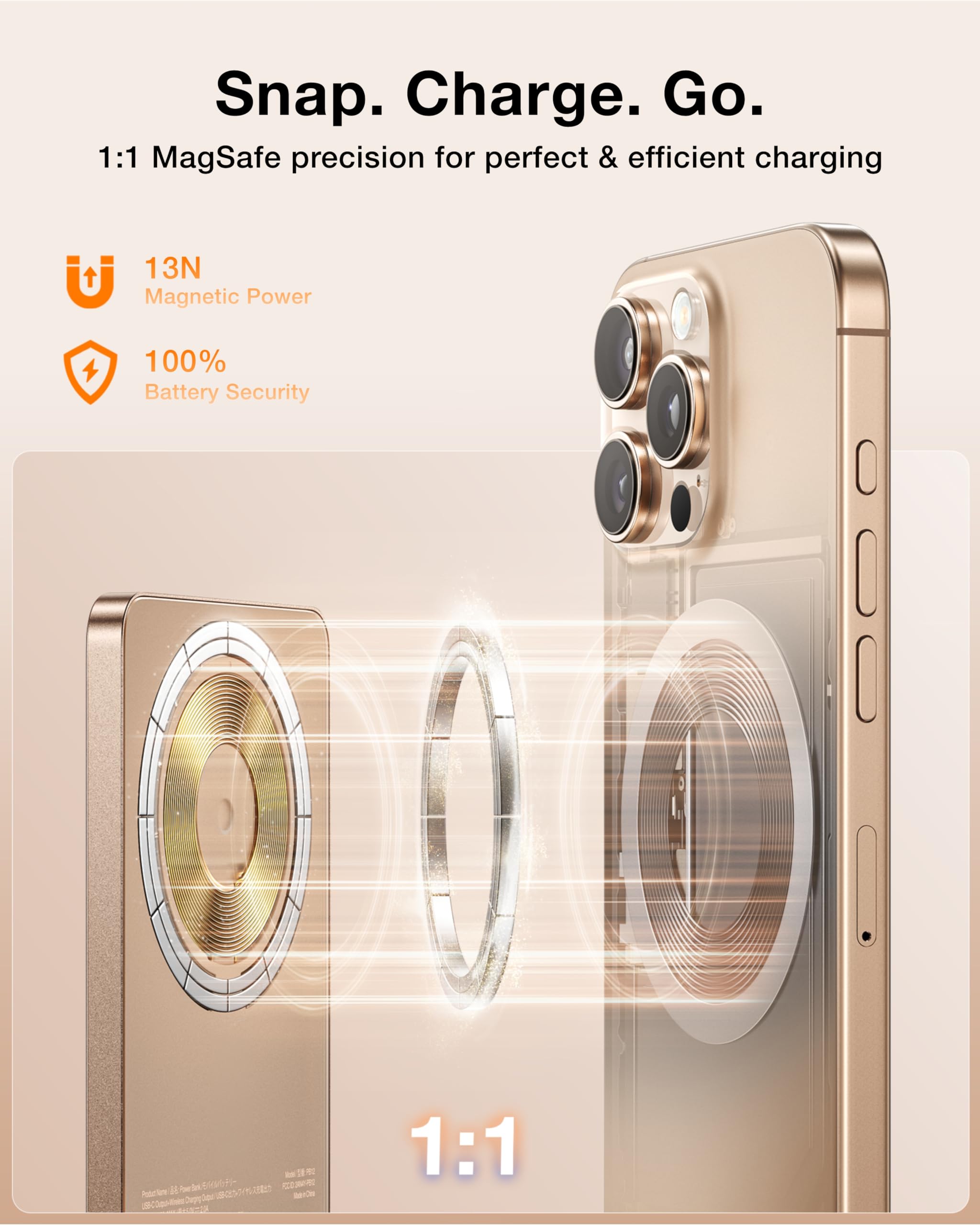 Foto 5 | Cargador Portátil Torras Slatemag De 5.000 Mah Para Iphone Gold - Venta Internacional.