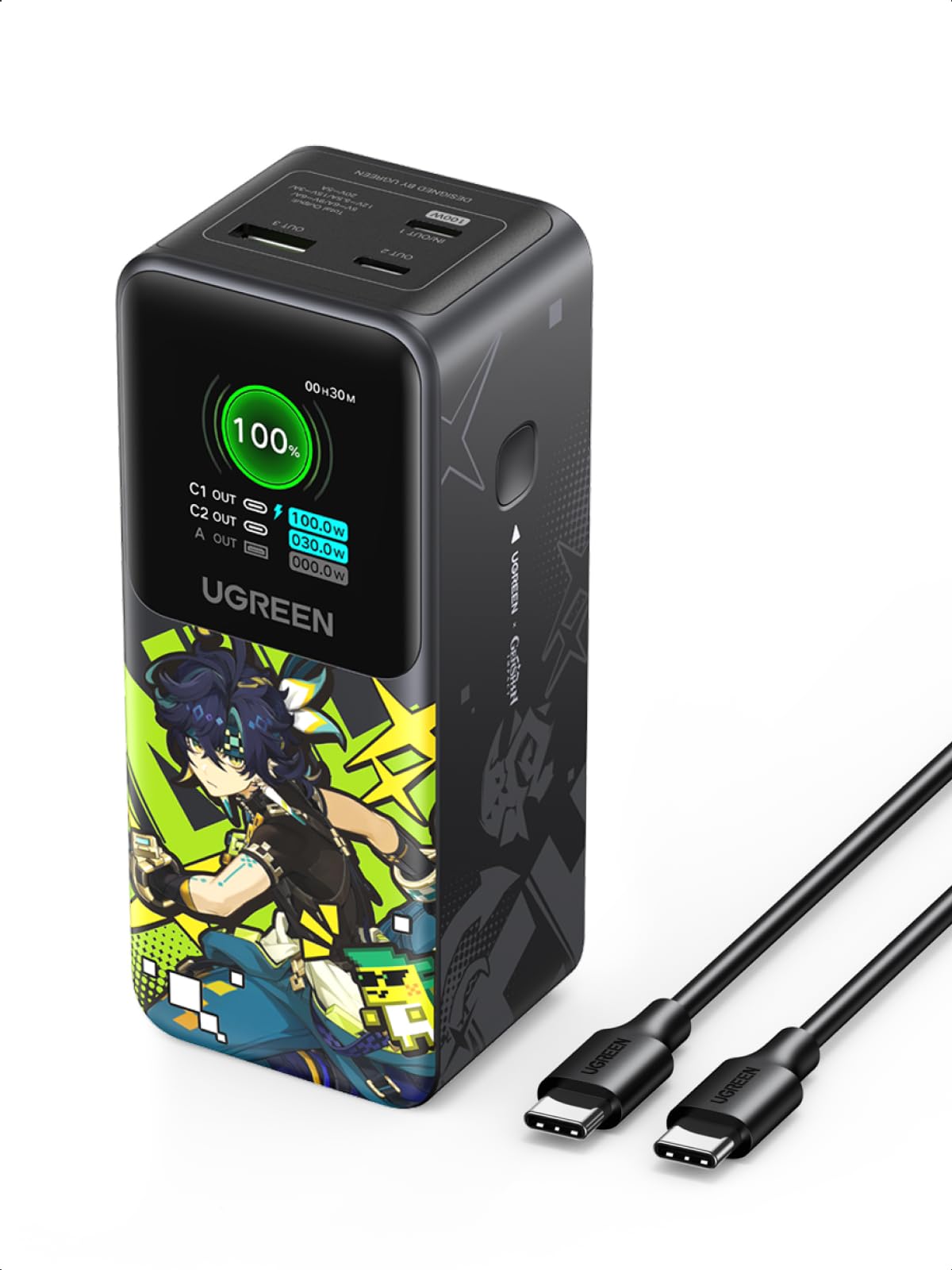 Foto 1 | Batería Externa Ugreen Nexode 20000 Mah 130 W Con Pantalla Tft Genshin - Venta Internacional.