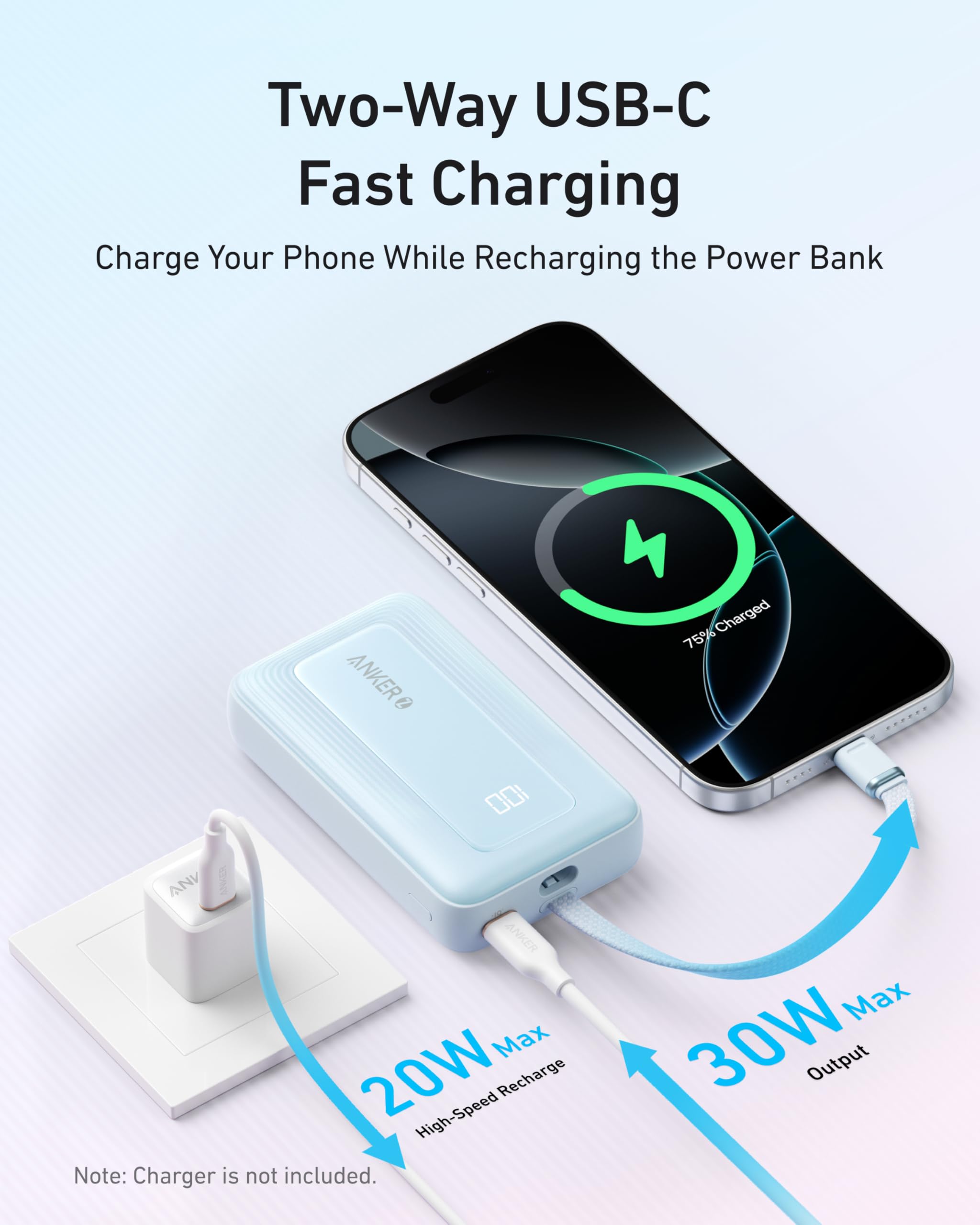 Foto 6 pulgar | Power Bank Anker B2c De 10.000 Mah Y 30 W Con Cable Usb-c Incorporado - Venta Internacional.