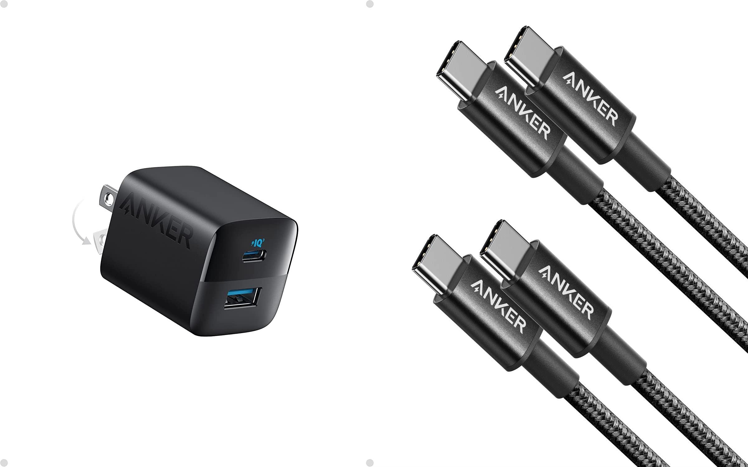 Cargador Anker Usb C De 33 W, Paquete De 2 Con Cable Usb C, Puerto Pd De 60 W - Venta Internacional.