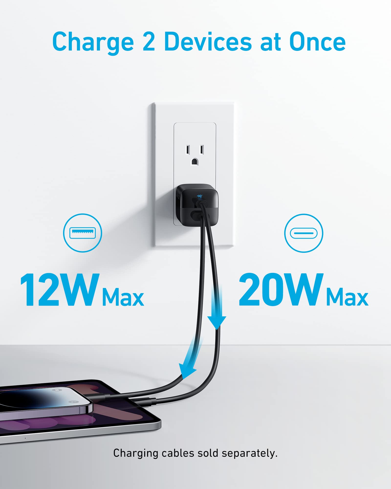 Foto 8 pulgar | Cargador Anker Usb C De 33 W, Paquete De 2 Con Cable Usb C, Puerto Pd De 60 W - Venta Internacional.