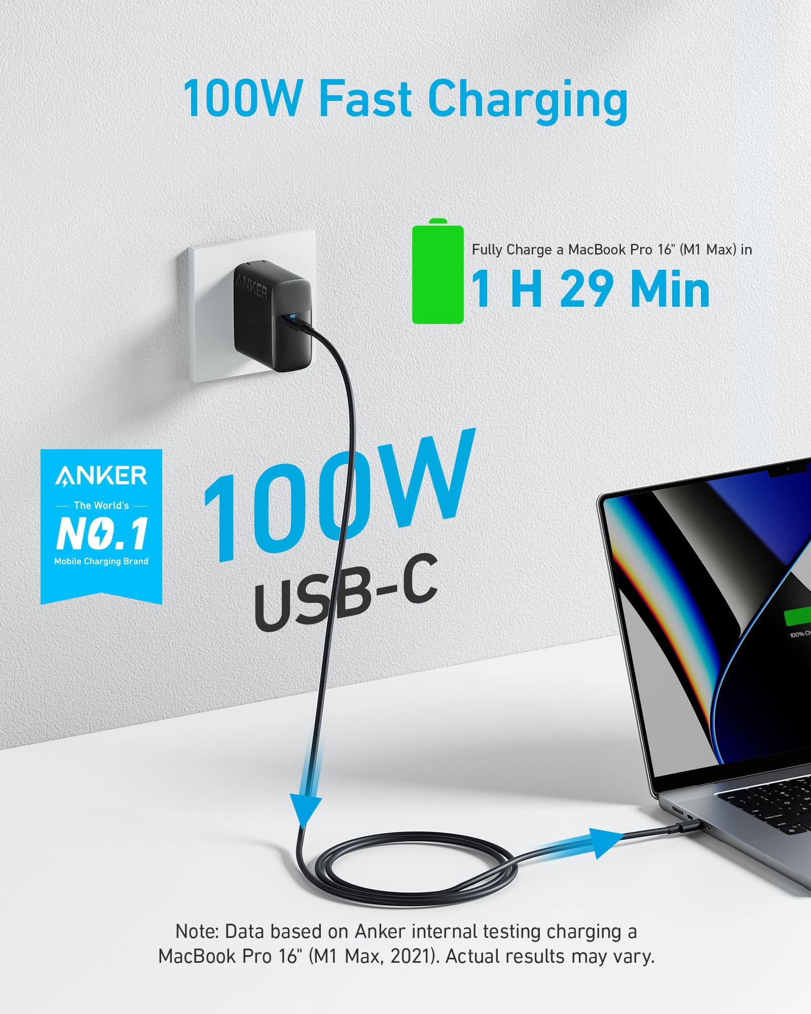 Foto 2 | Cargador Anker Macbook Pro Usb-c De 100 W Con Batería Externa De 10.000 Mah - Venta Internacional.