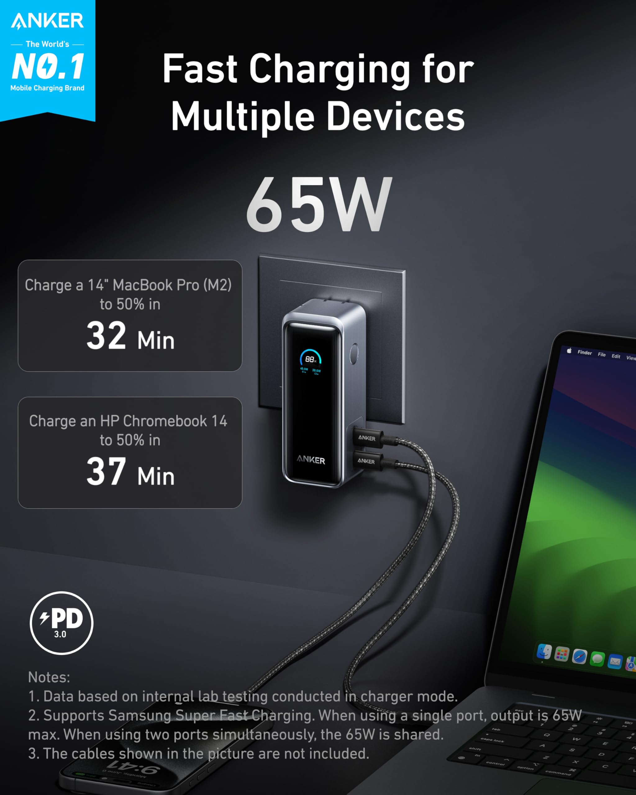 Foto 3 pulgar | Batería Externa Anker Prime De 9.600 Mah Con Salida De 65 W Para Macbook - Venta Internacional.