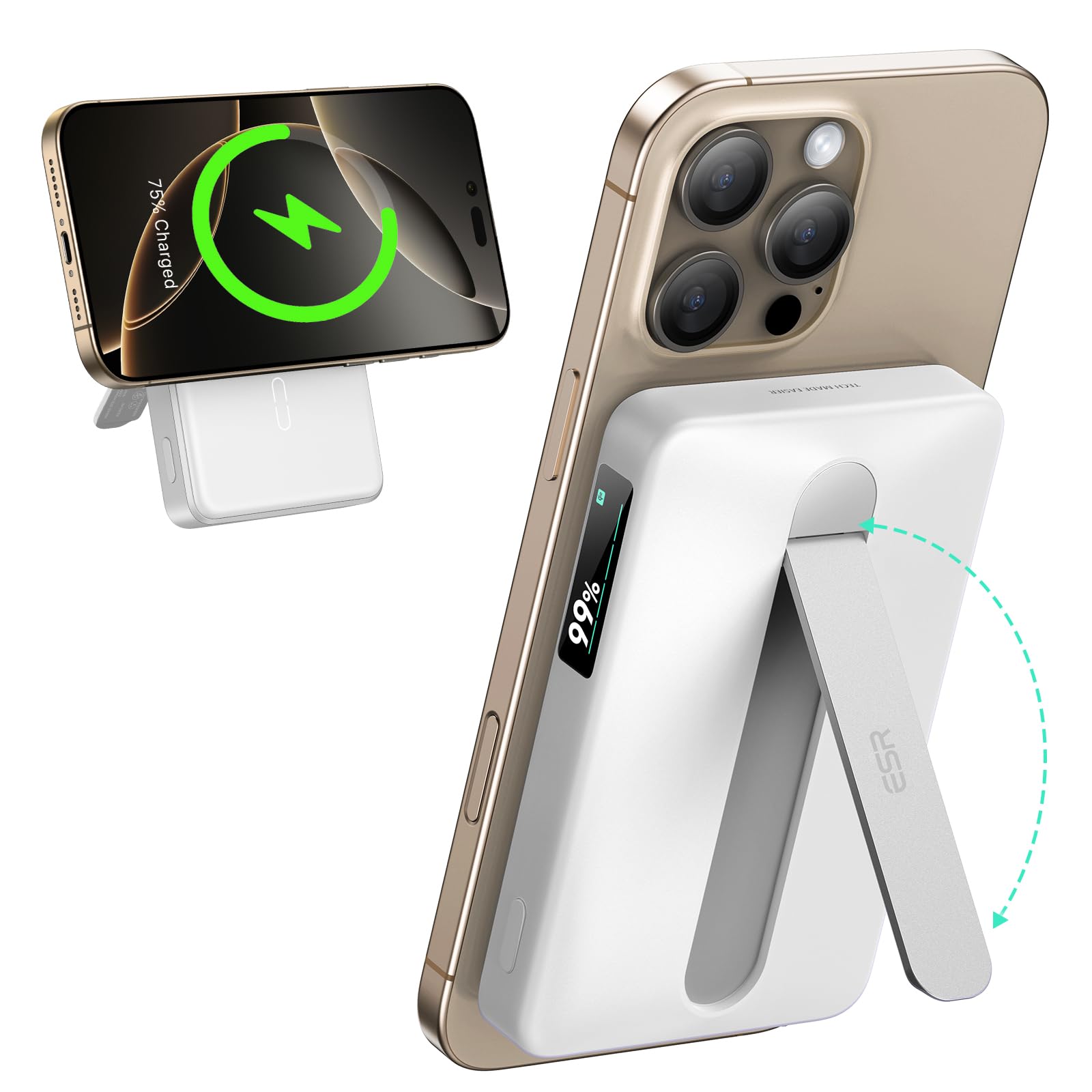 Foto 2 pulgar | Power Bank Esr Magsafe De 10.000 Mah Con Soporte Para Iphone - Venta Internacional.