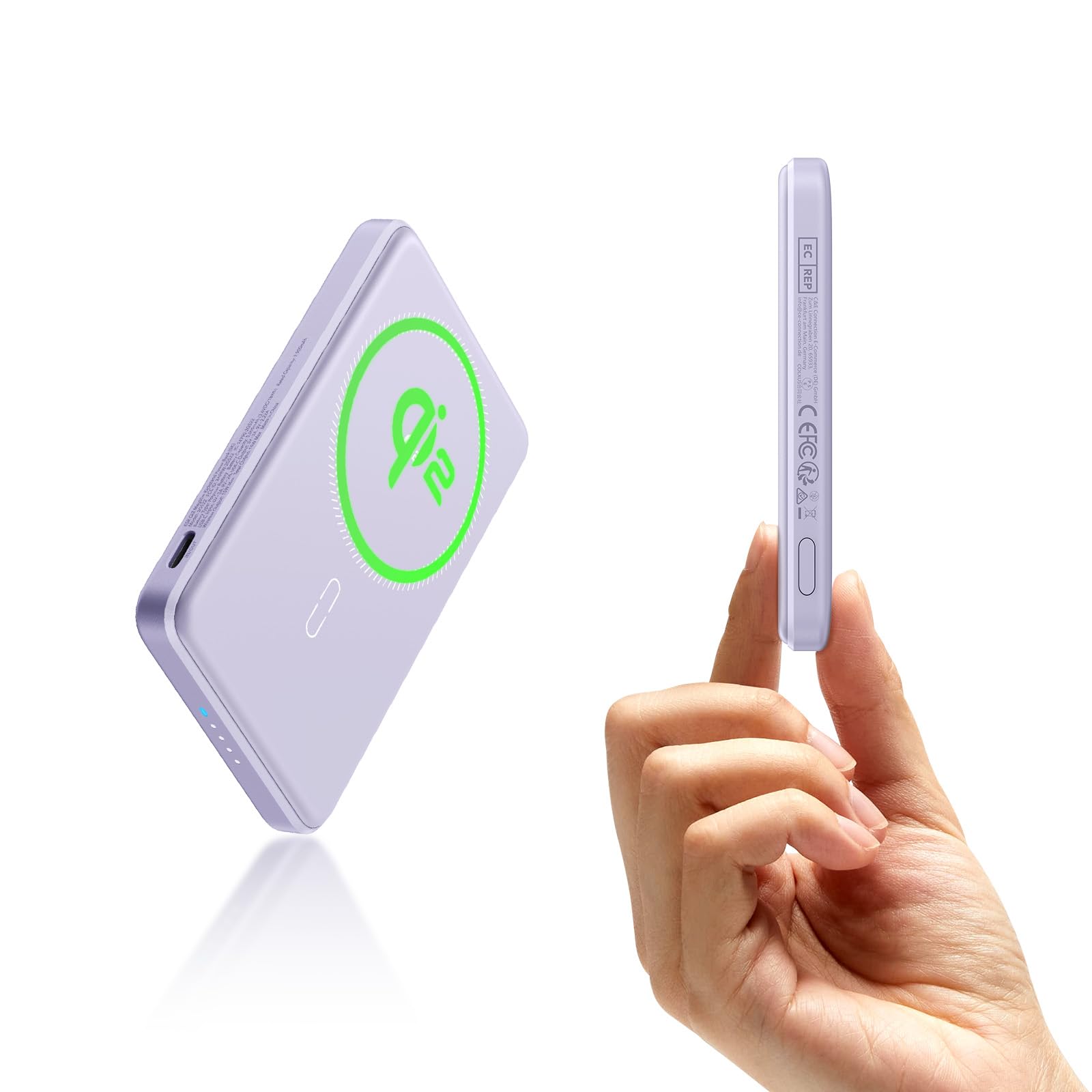 Batería Externa Magsafe Esr Ultracompacta De 5000 Mah Y 15 W, Color Lavanda - Venta Internacional.