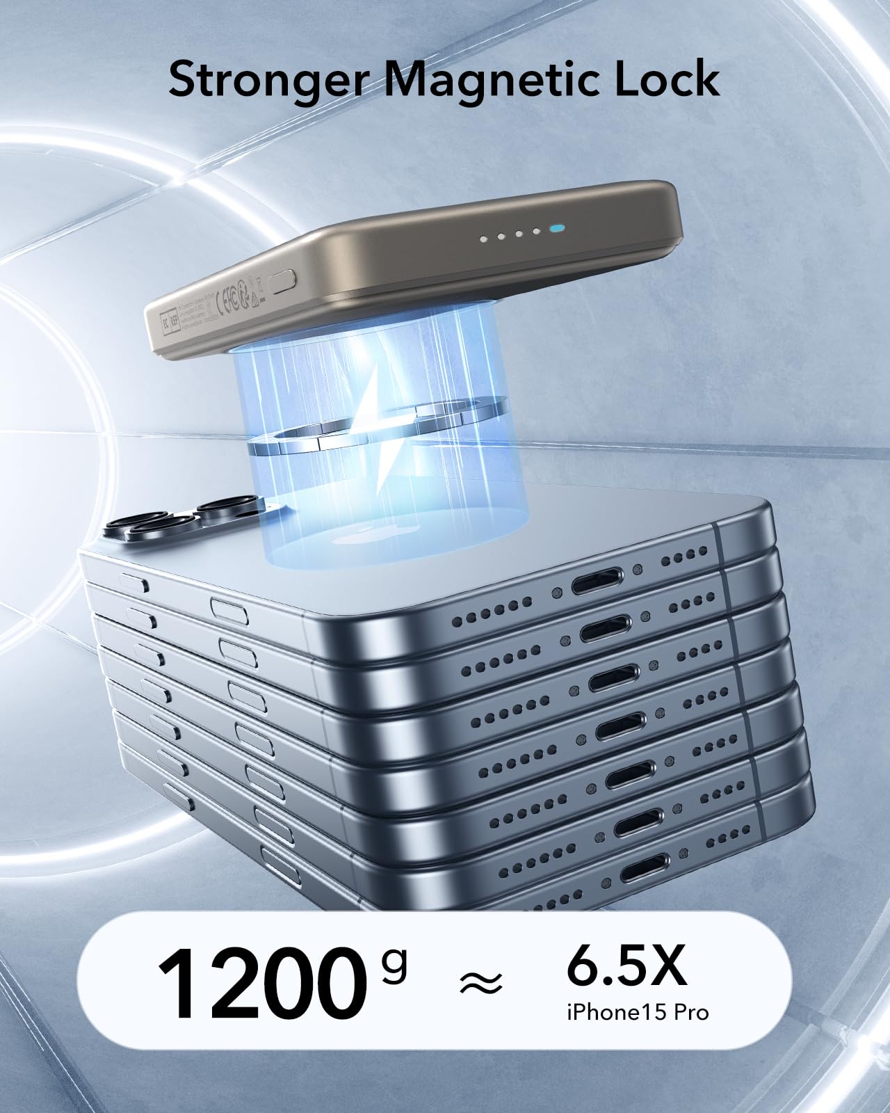 Foto 5 | Batería Externa Esr Magsafe De 10.000 Mah Y 15 W Para Iphone Titanium - Venta Internacional.