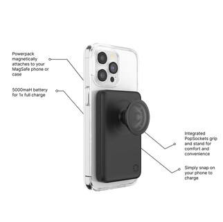 Foto 2 | Power Bank Popsockets Powerpack 5000 Mah Para Iphone - Negro - Venta Internacional.