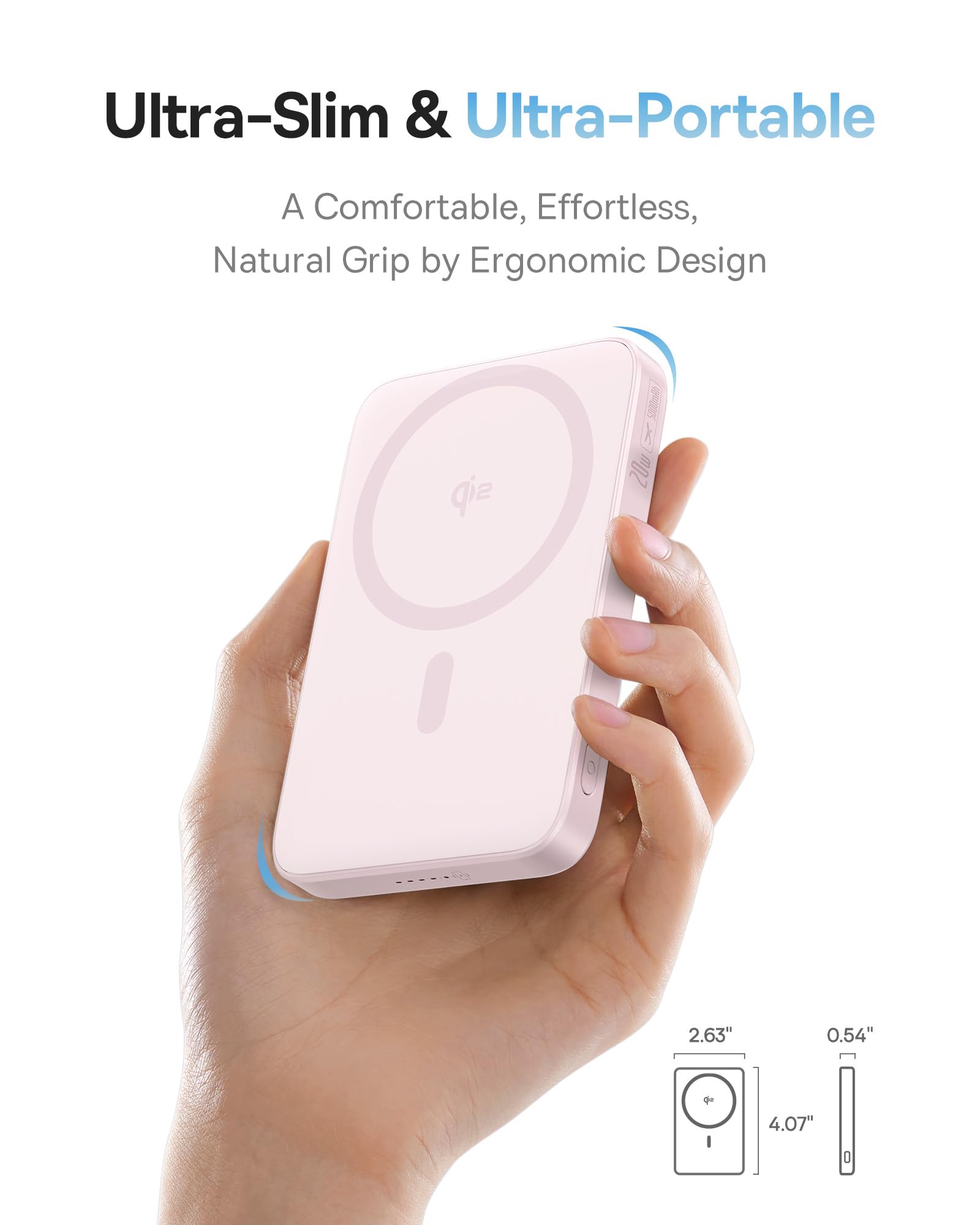 Foto 4 pulgar | Cargador Portátil Inalámbrico Baseus Qi2 Magsafe 15w 5000mah Rosa - Venta Internacional.