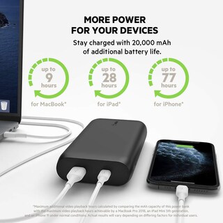 Foto 2 | Batería Externa Belkin Boostcharge Usb-c Pd De 20.000 Mah, Color Negro - Venta Internacional.