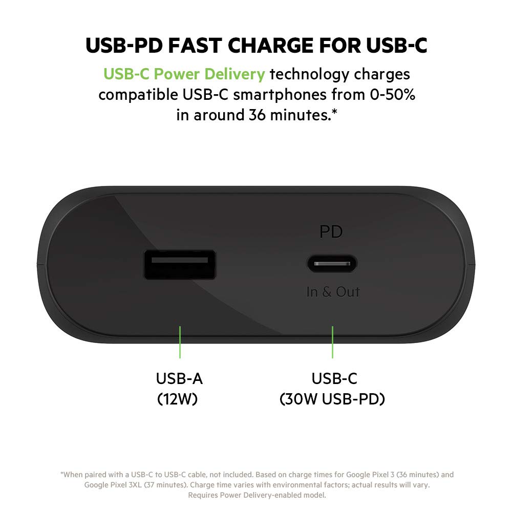Foto 4 pulgar | Batería Externa Belkin Boostcharge Usb-c Pd De 20.000 Mah, Color Negro - Venta Internacional.