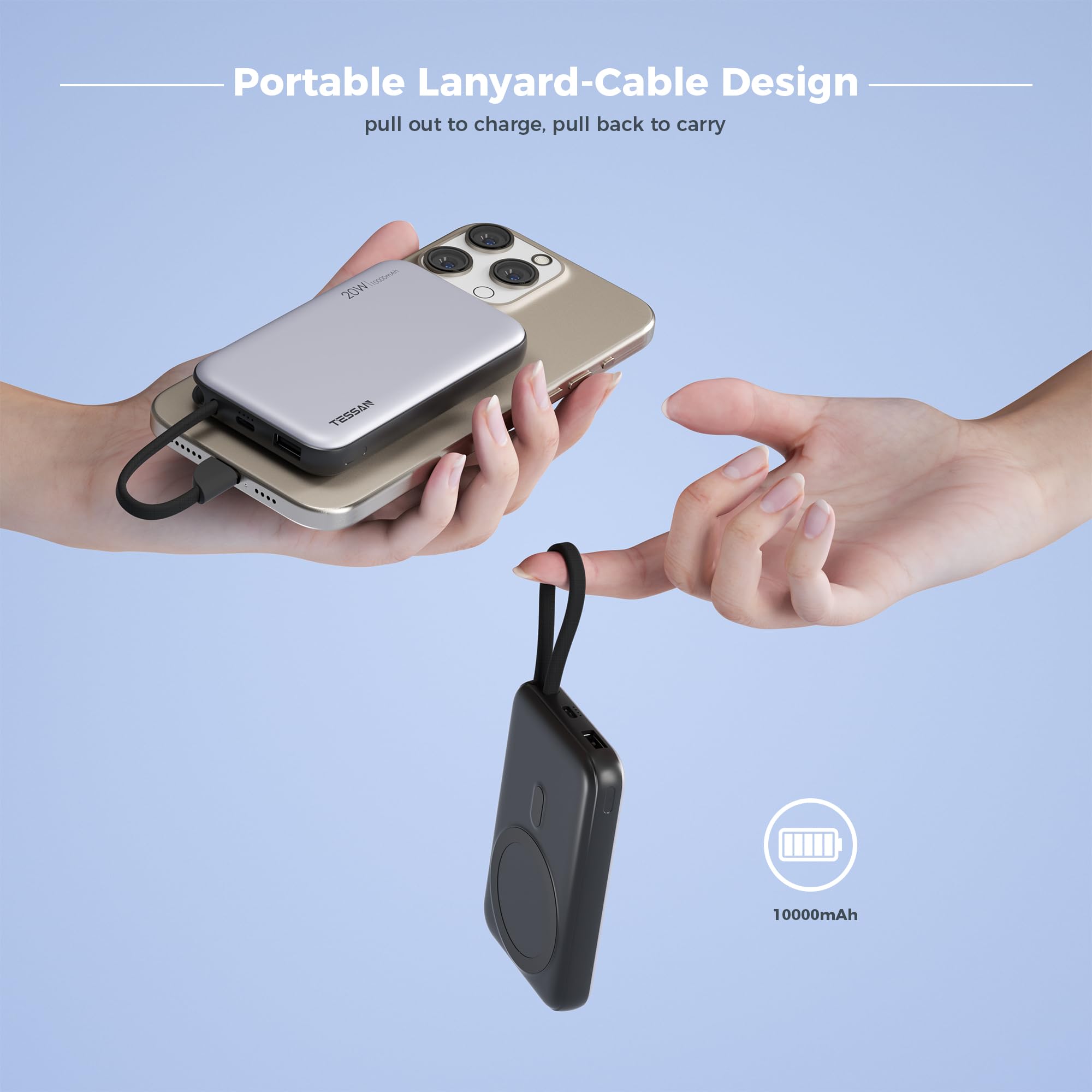 Foto 5 | Cargador Portátil Tessan Magnetic 10000 Mah 20 W Para Iphone - Venta Internacional.
