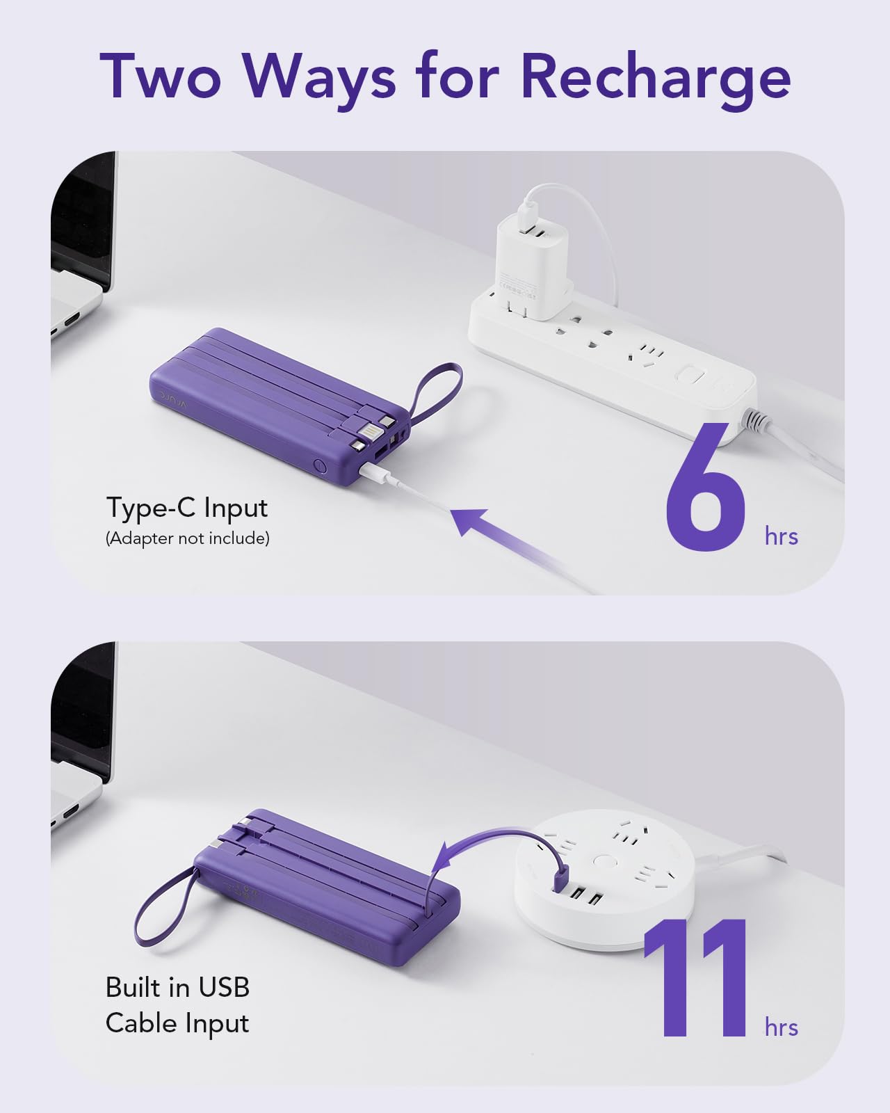 Foto 5 pulgar | Cargador Portátil Vrurc 20000mah 22,5w Usb-c Power Bank Púrpura - Venta Internacional.