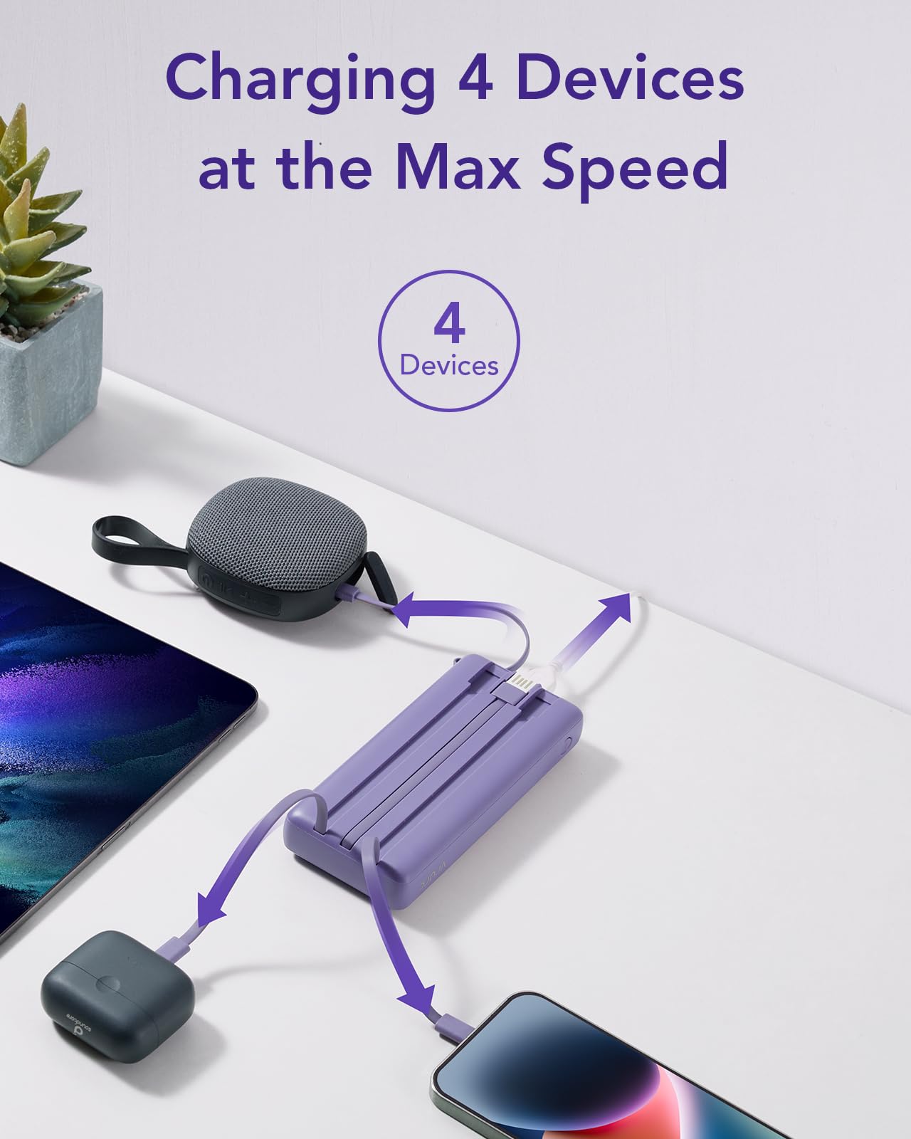 Foto 6 pulgar | Cargador Portátil Vrurc 20000mah 22,5w Usb-c Power Bank Púrpura - Venta Internacional.
