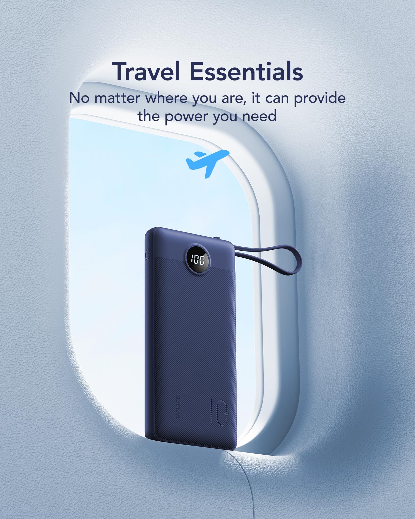 Foto 7 | Power Bank Vrurc De 10000 Mah Con 5 Salidas Y 2 Entradas, Color Azul Marino - Venta Internacional.